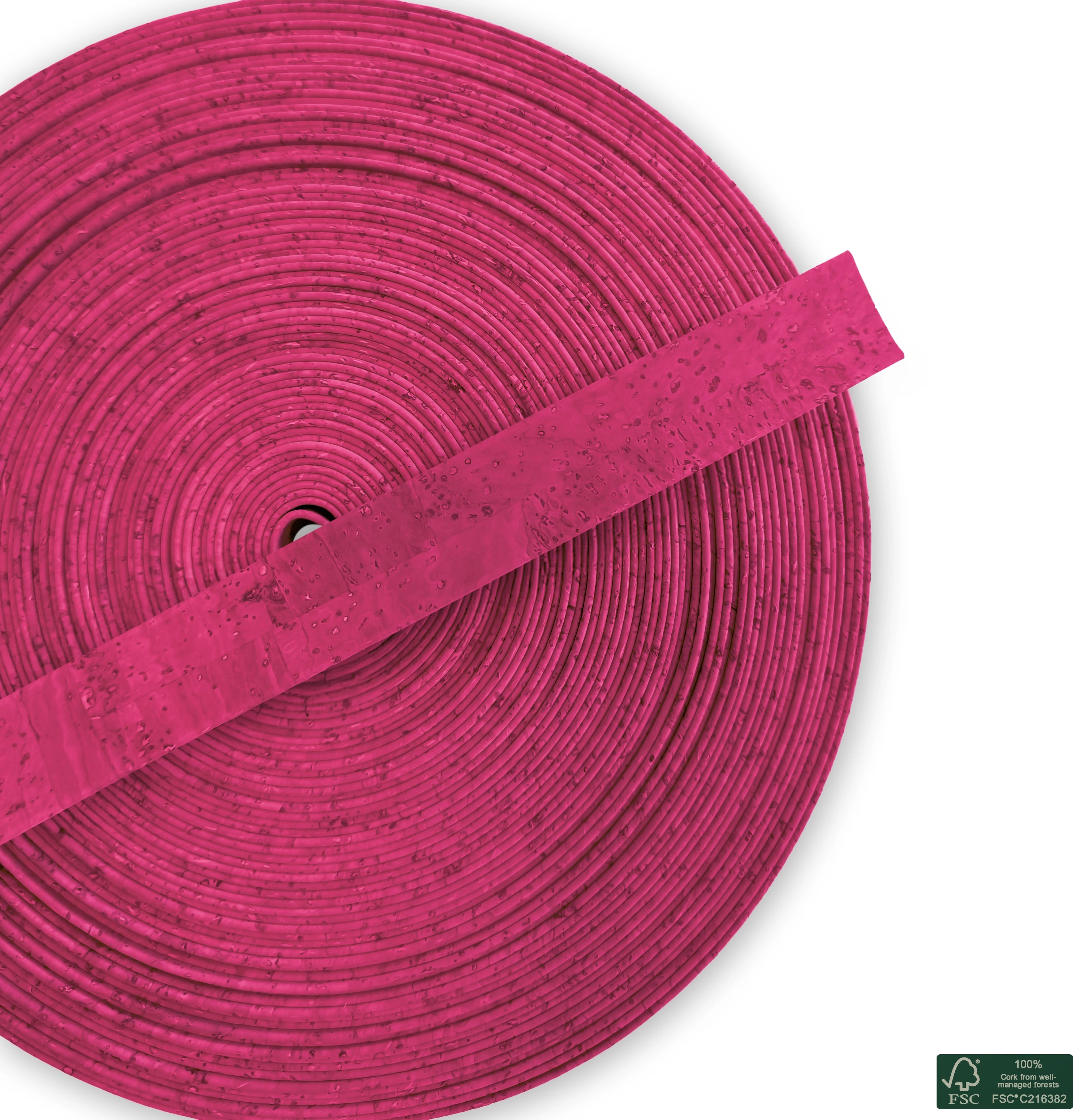 Flat cork cord magenta superior