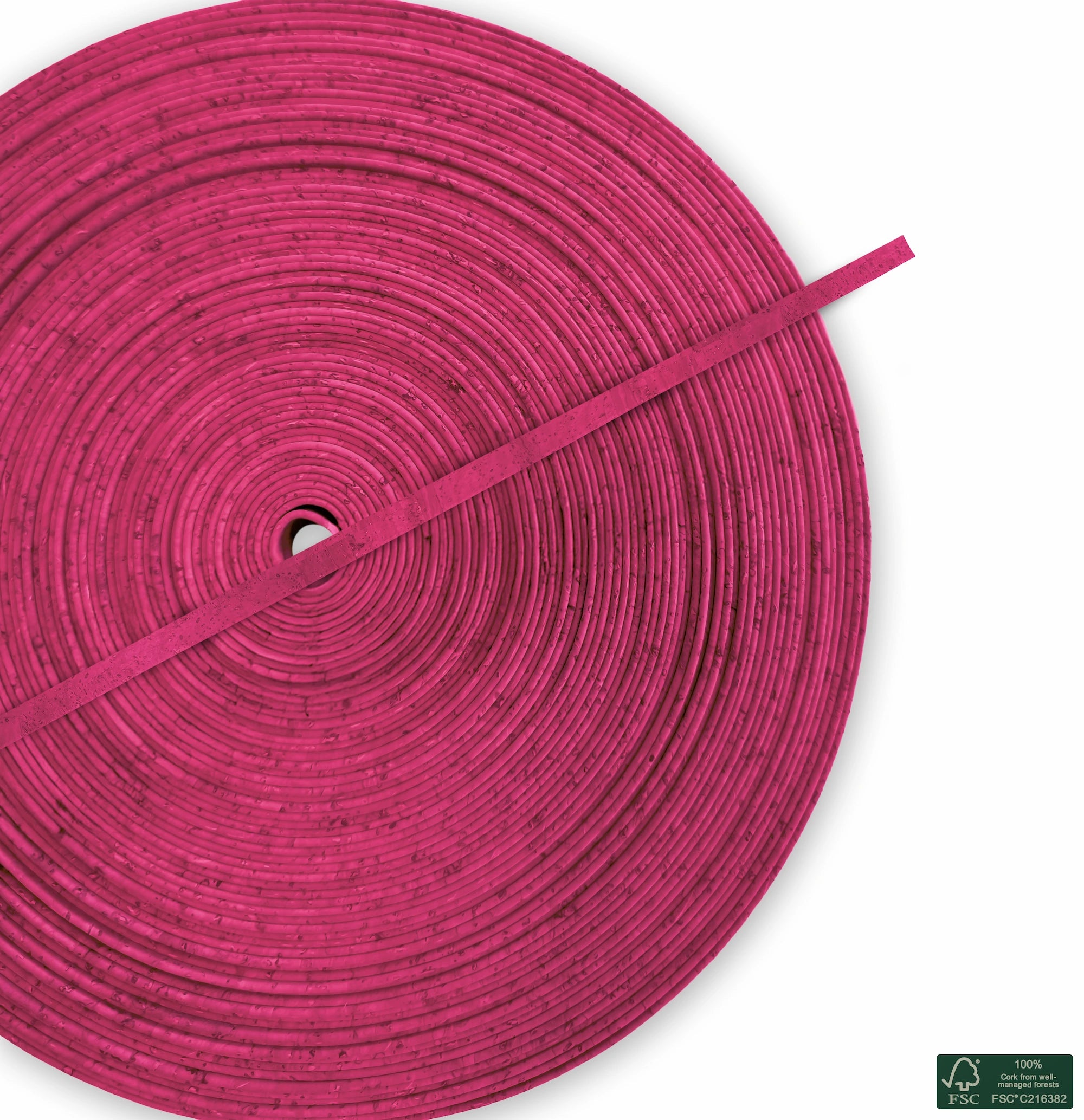 Flat cork cord magenta superior