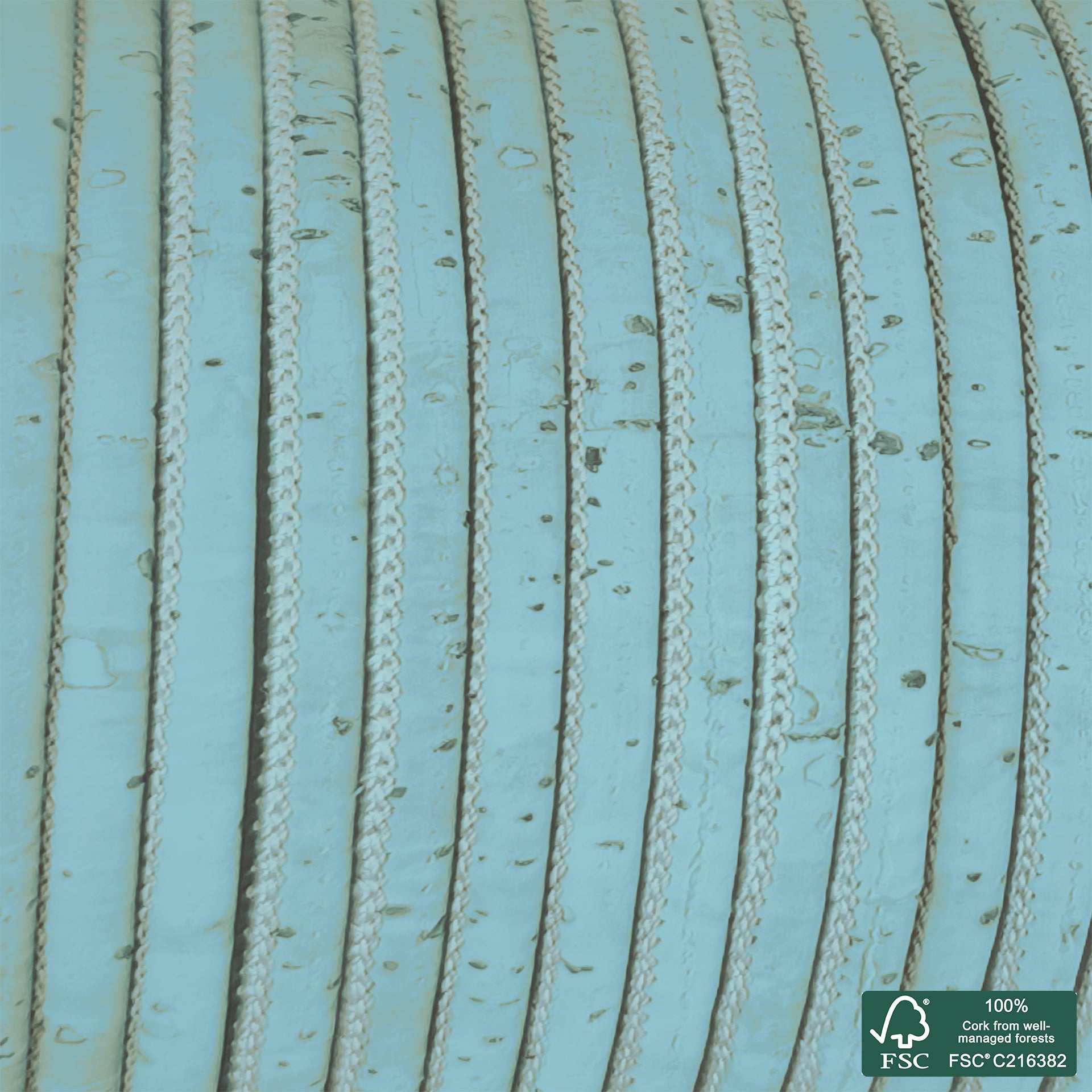 Round cork cord light blue superior