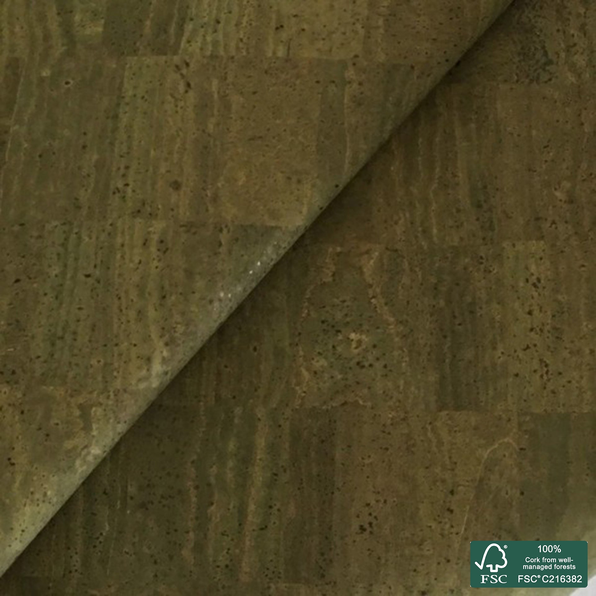 Army Green Superior cork fabric