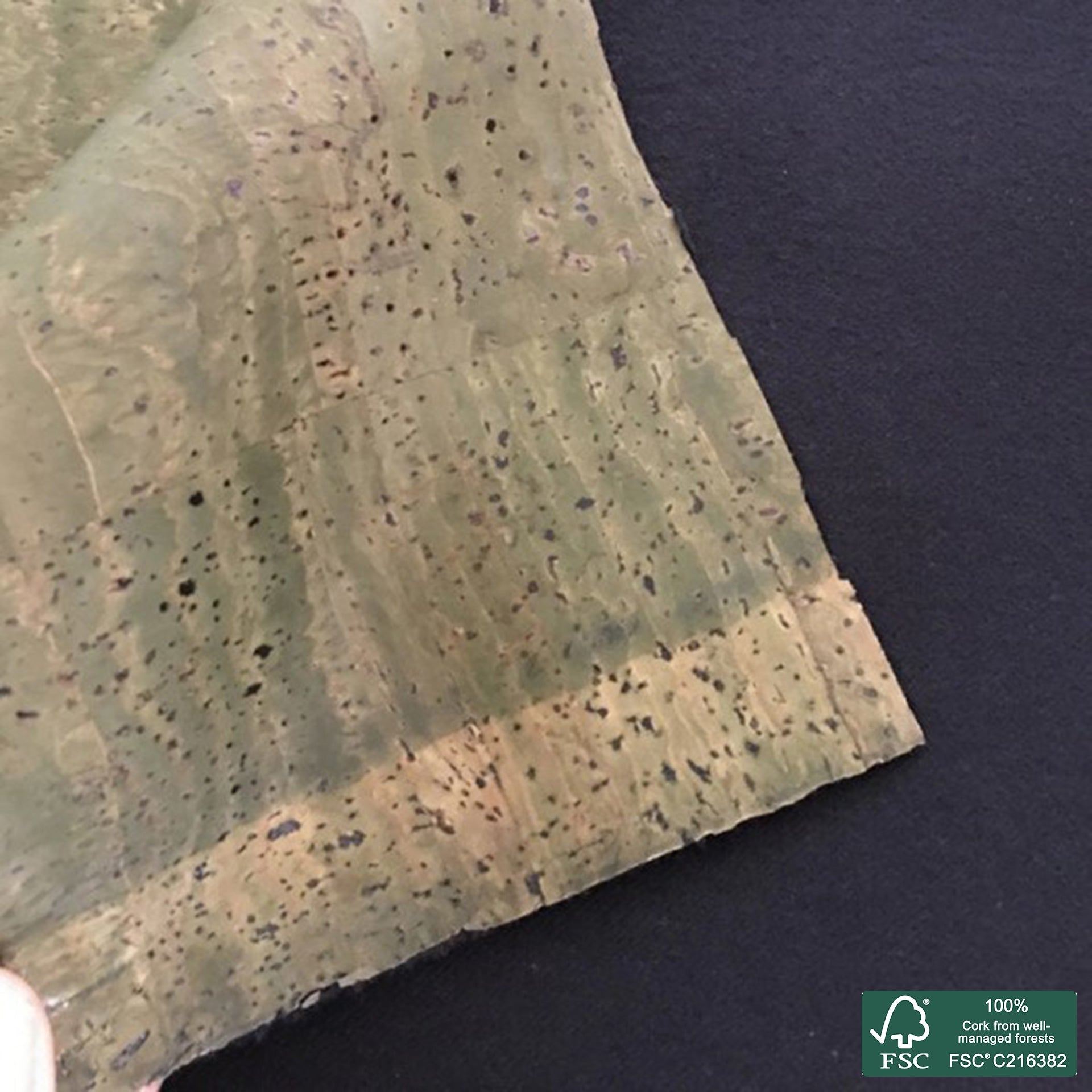 Army Green Superior cork fabric