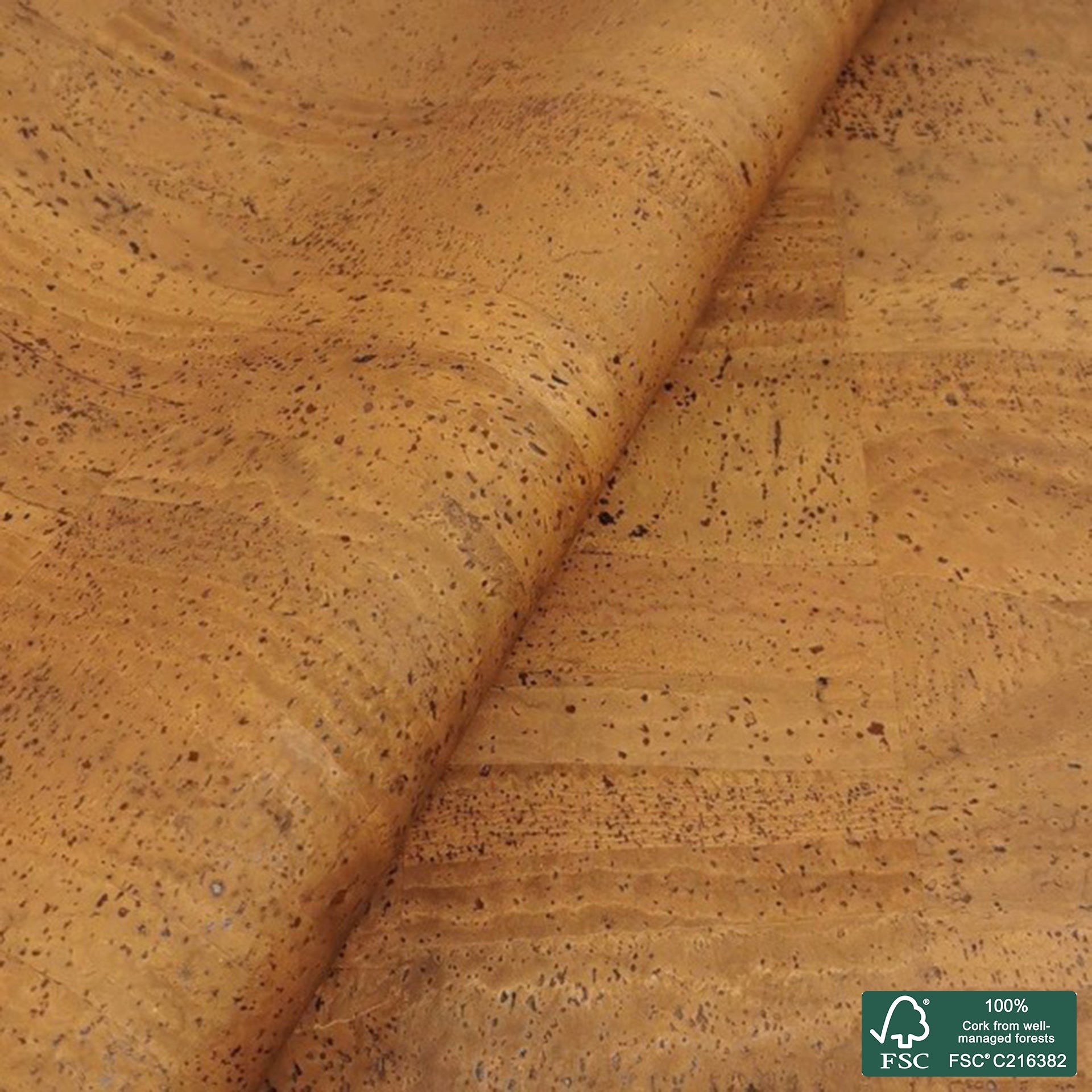 Cinnamon Superior cork fabric