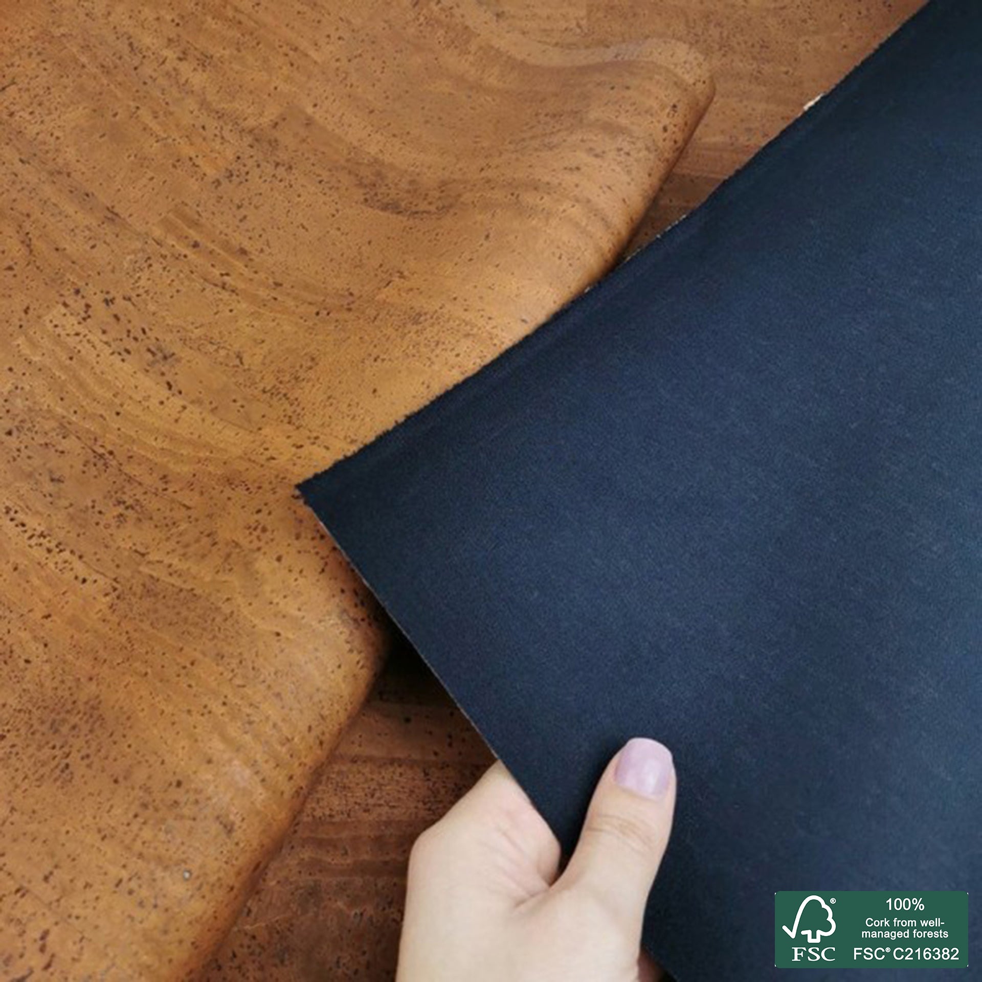 Cinnamon Superior cork fabric