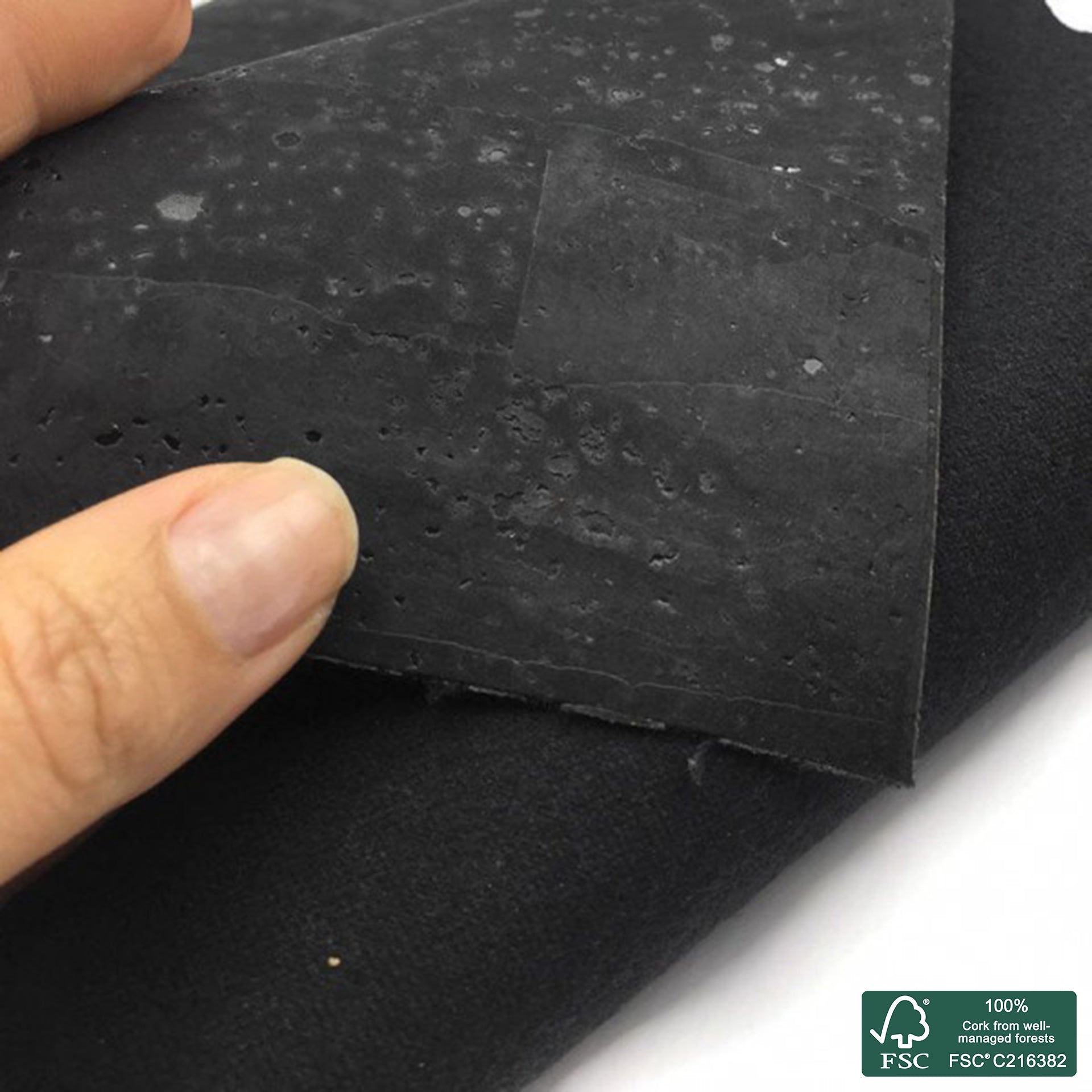 Black superior cork fabric