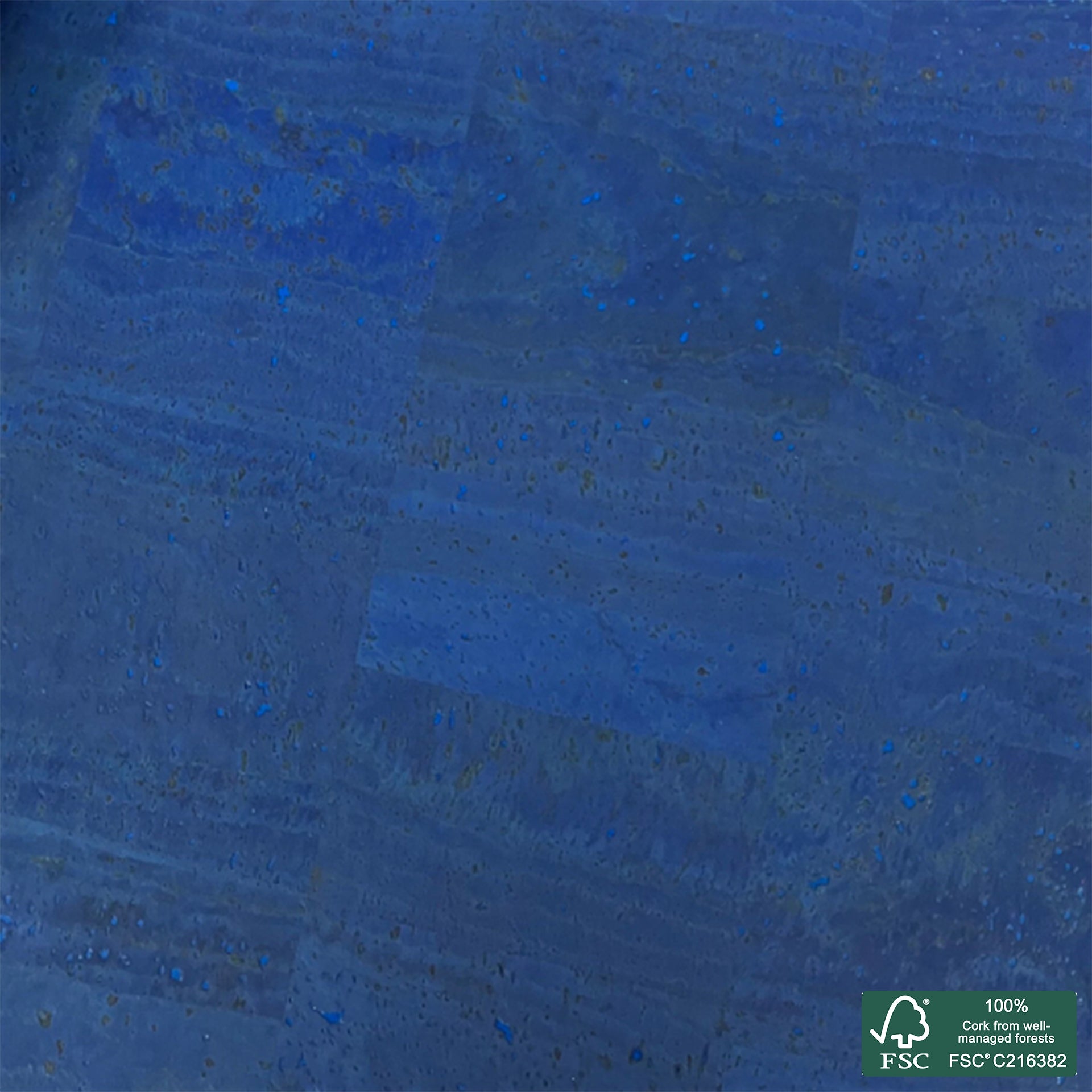 Royal blue superior cork fabric