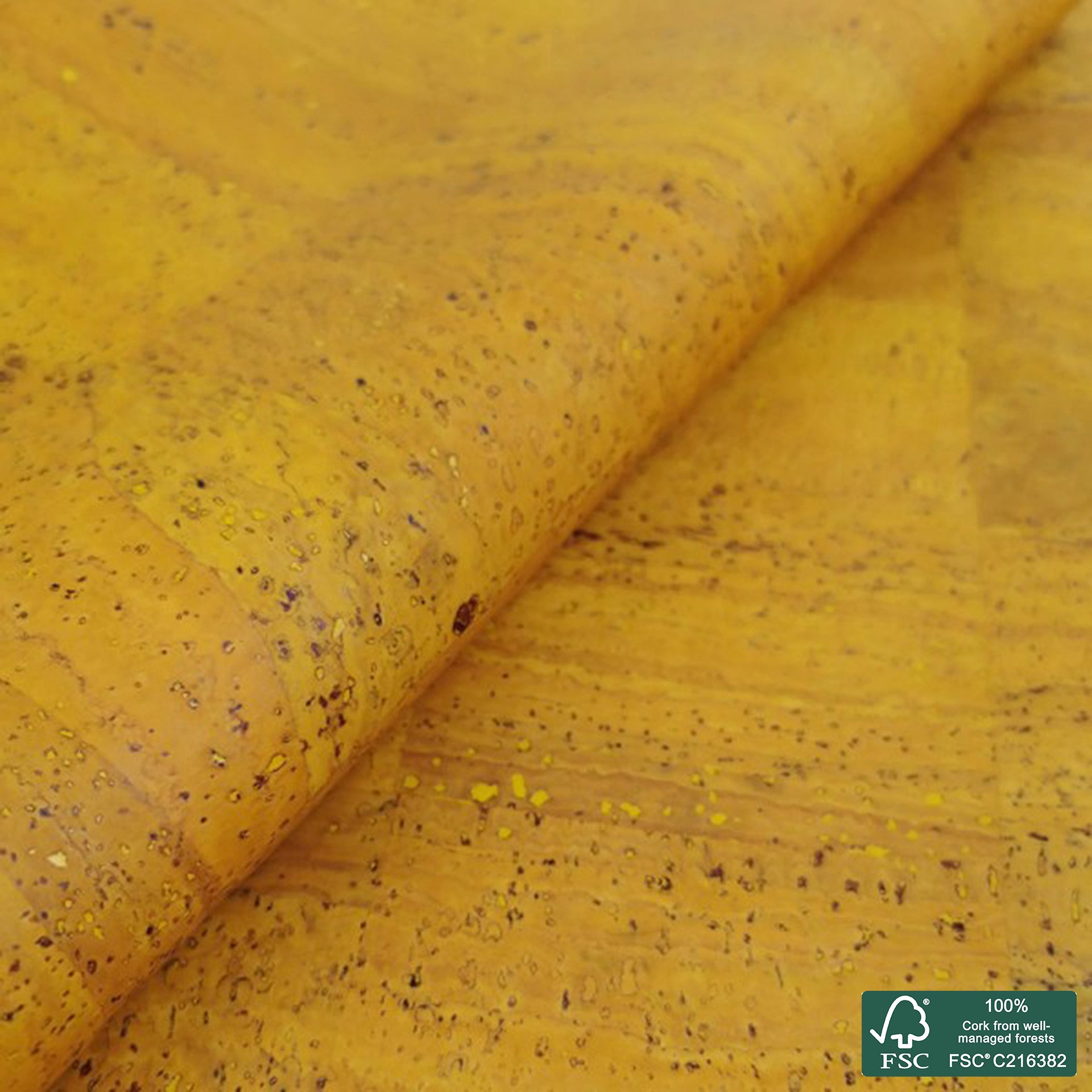 Yellow superior cork fabric