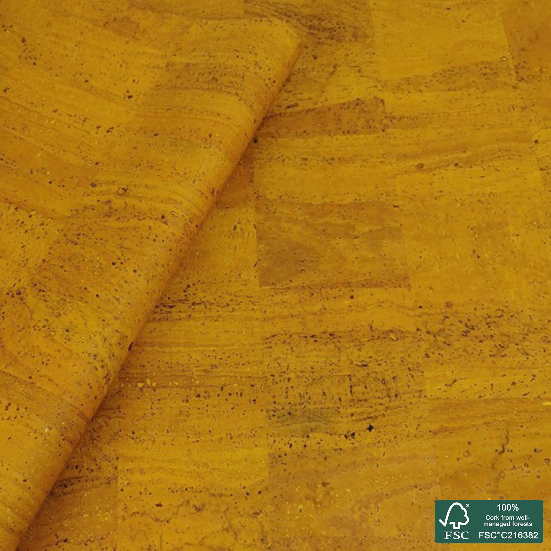 Yellow superior cork fabric