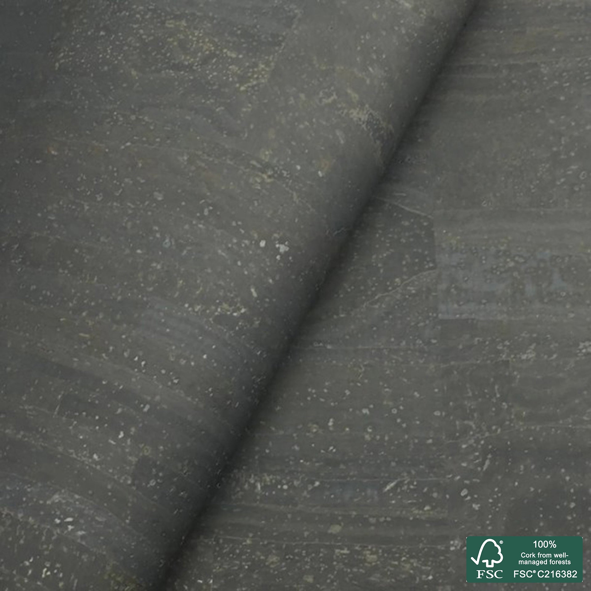 Dark gray superior cork fabric