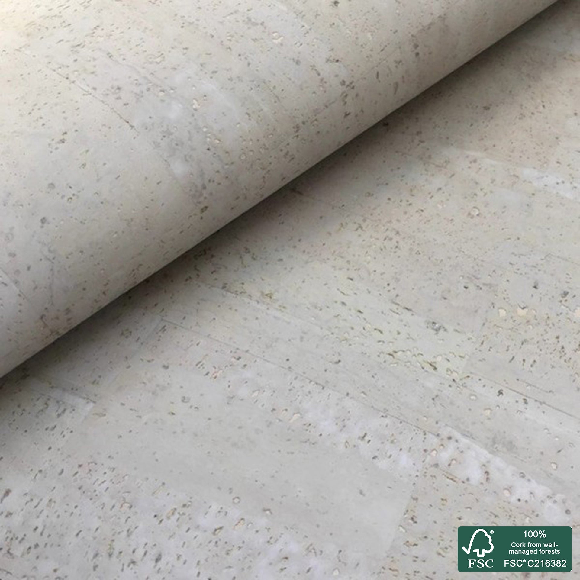 Light gray superior cork fabric