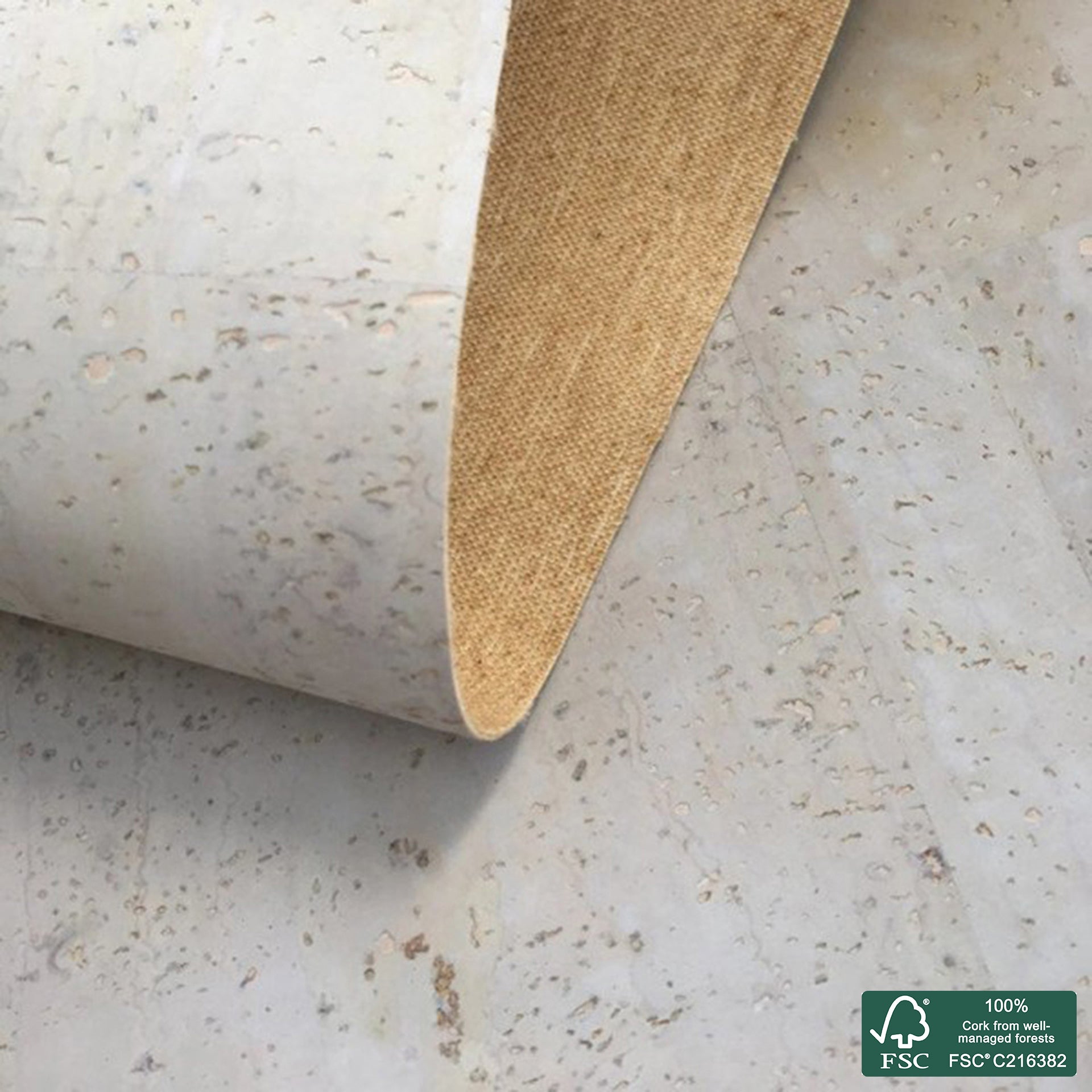 Light gray superior cork fabric