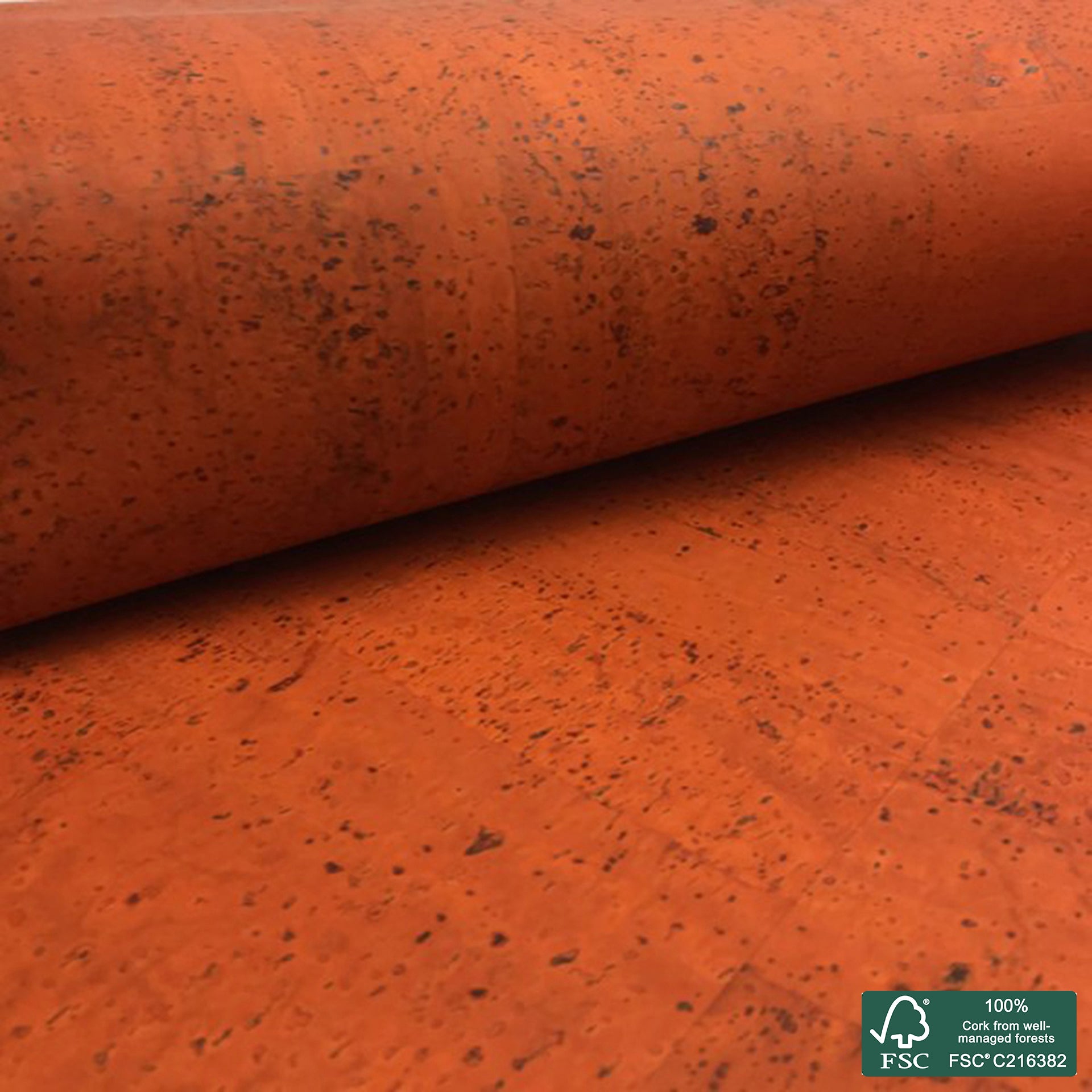 Orange superior cork fabric