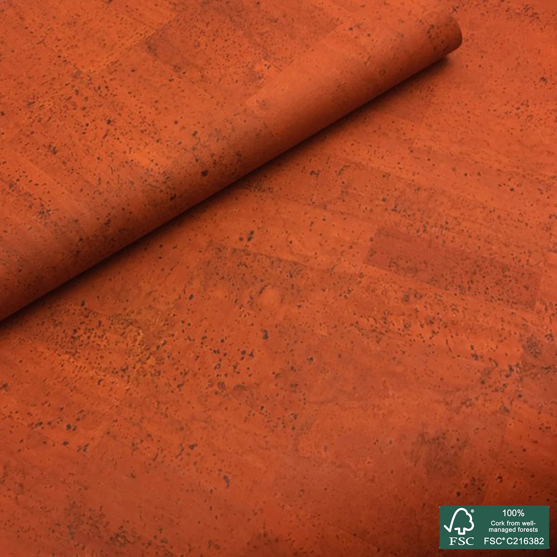 Orange superior cork fabric