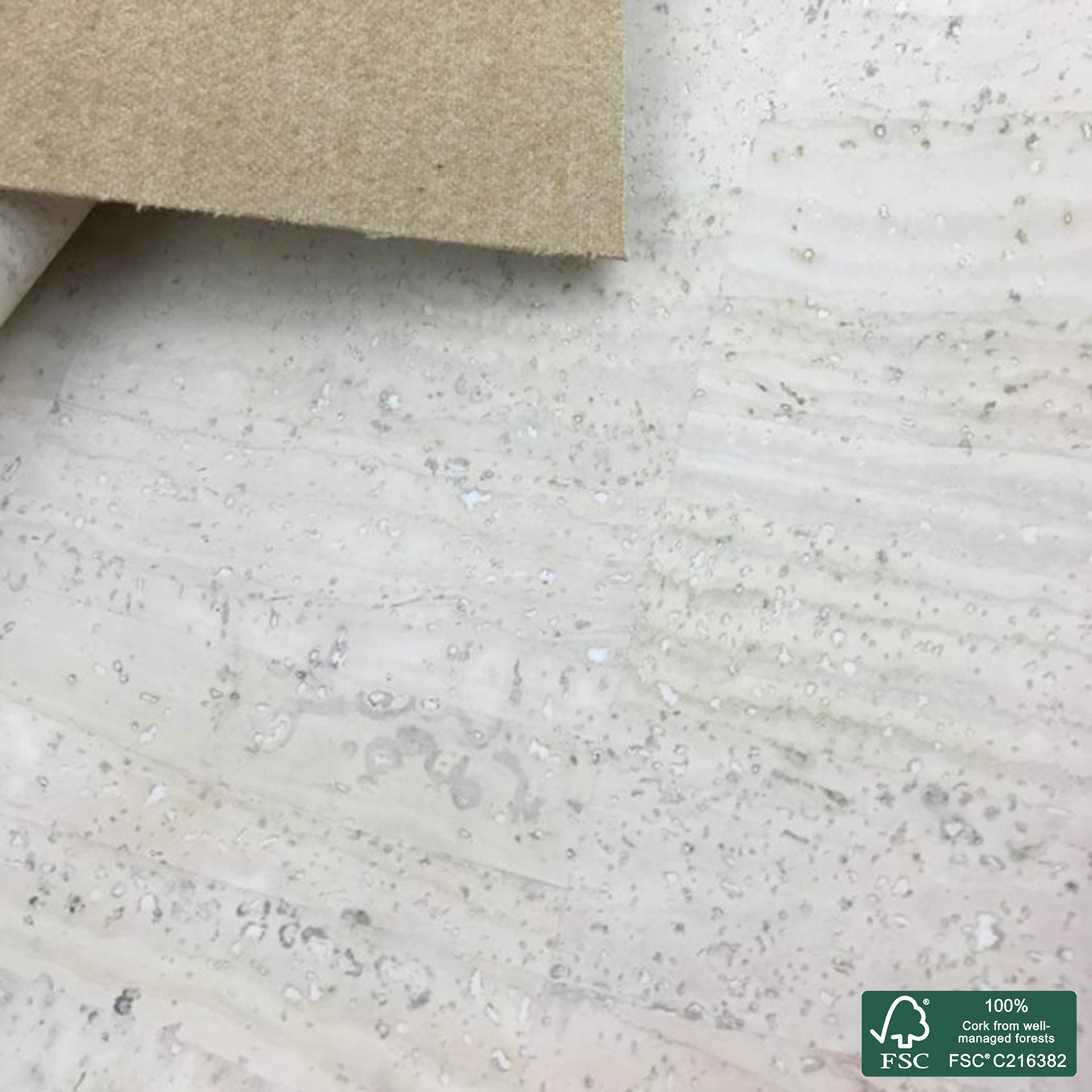White superior cork fabric