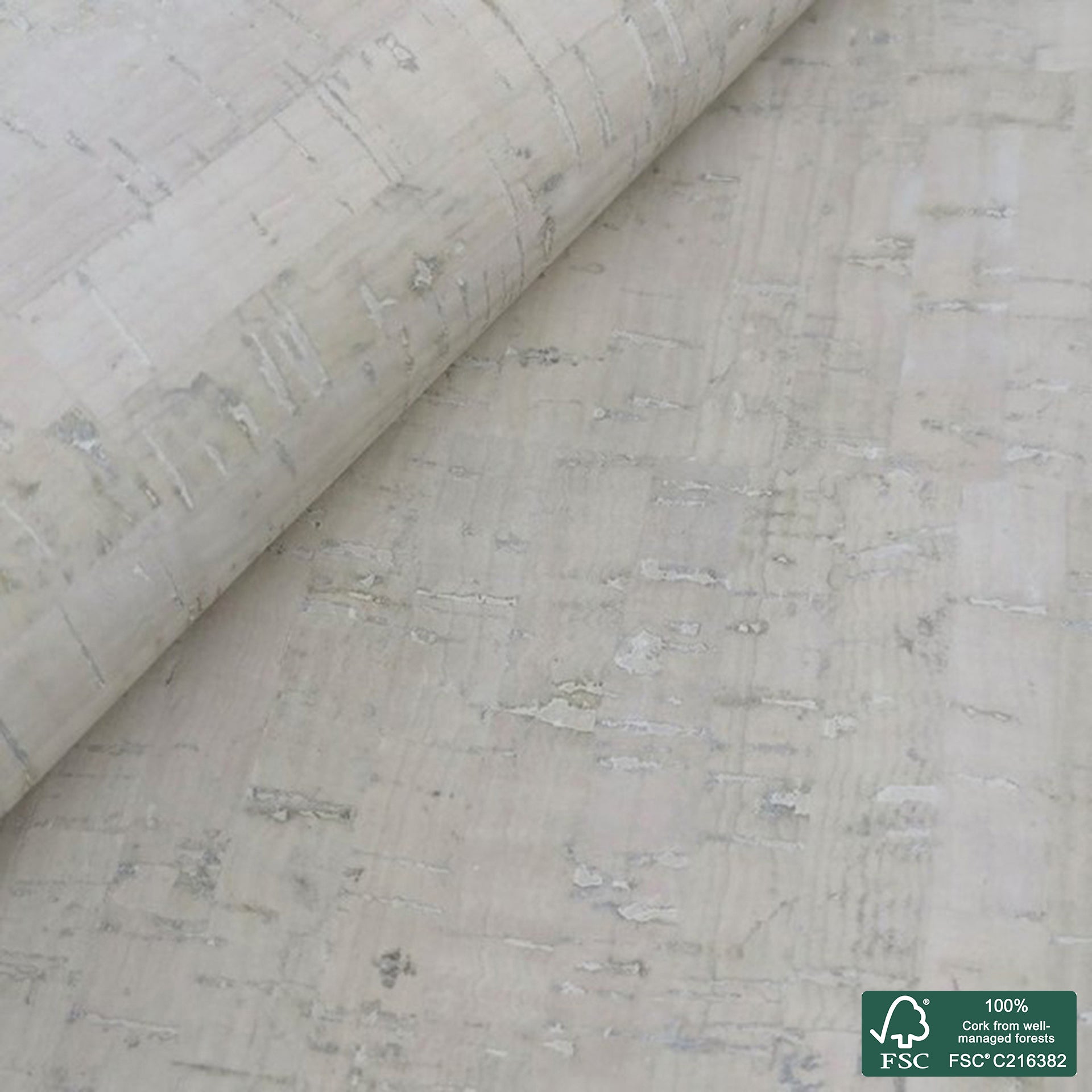 White rustic cork fabric
