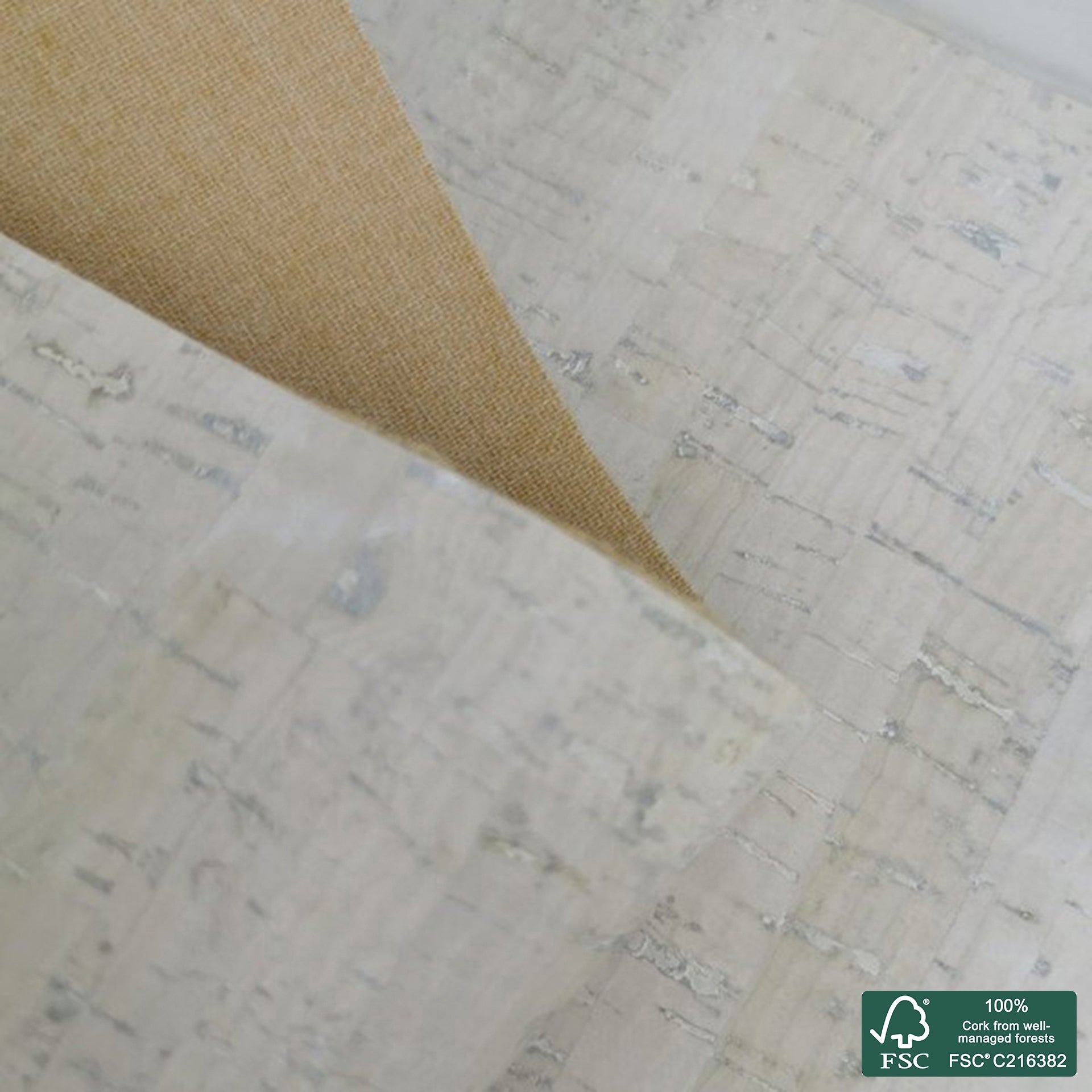 White rustic cork fabric