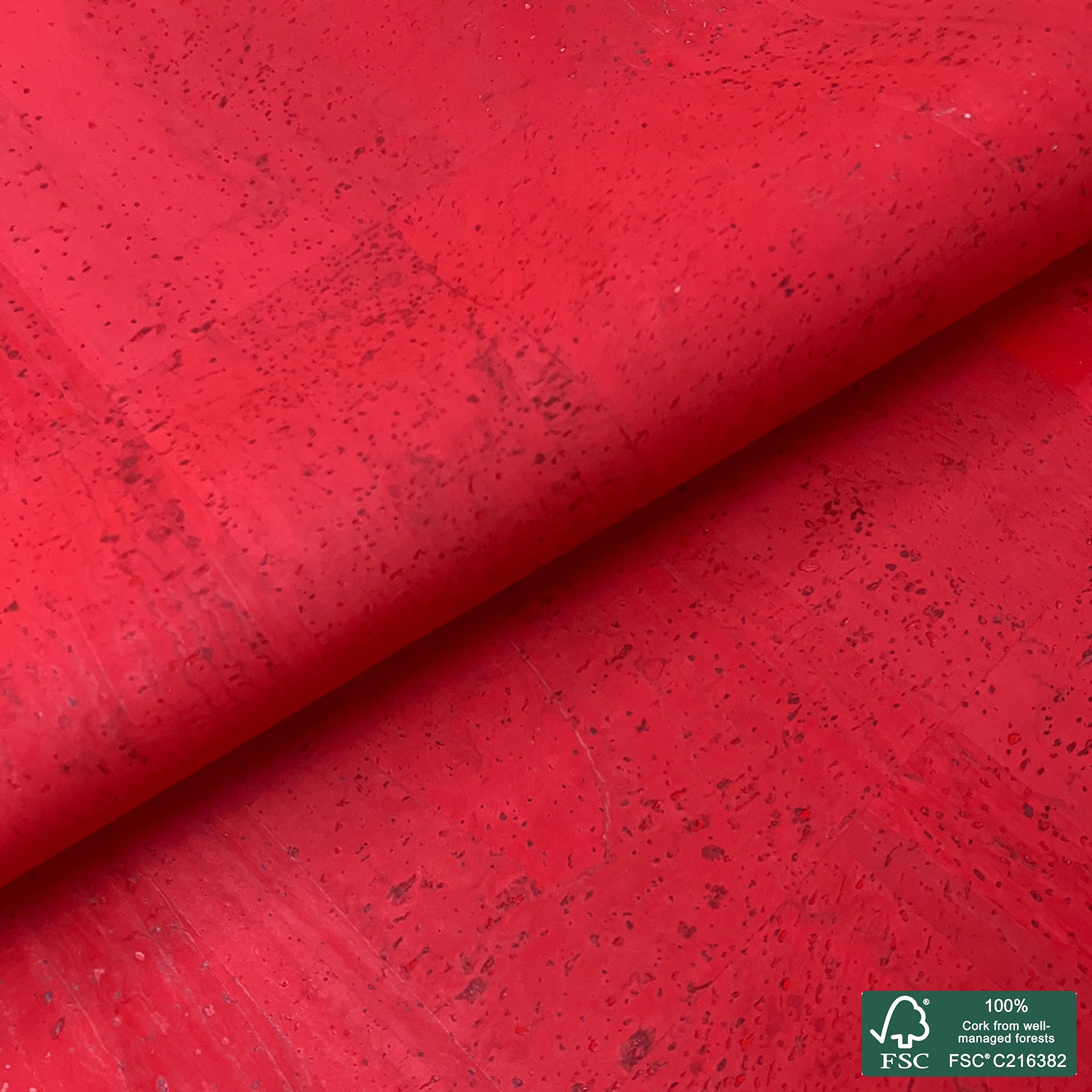 Deep red superior cork fabric