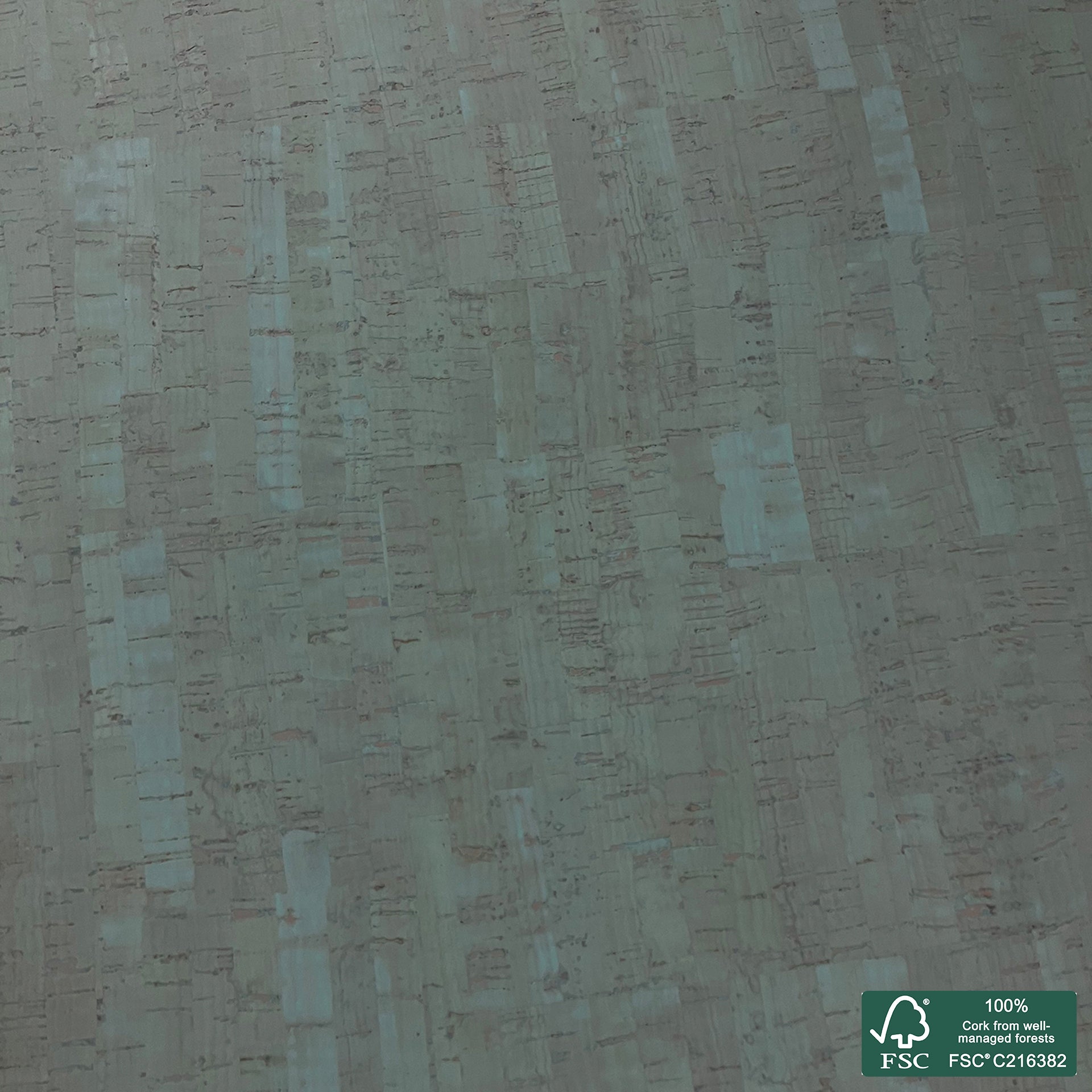 Green Aqua Rustic cork fabric