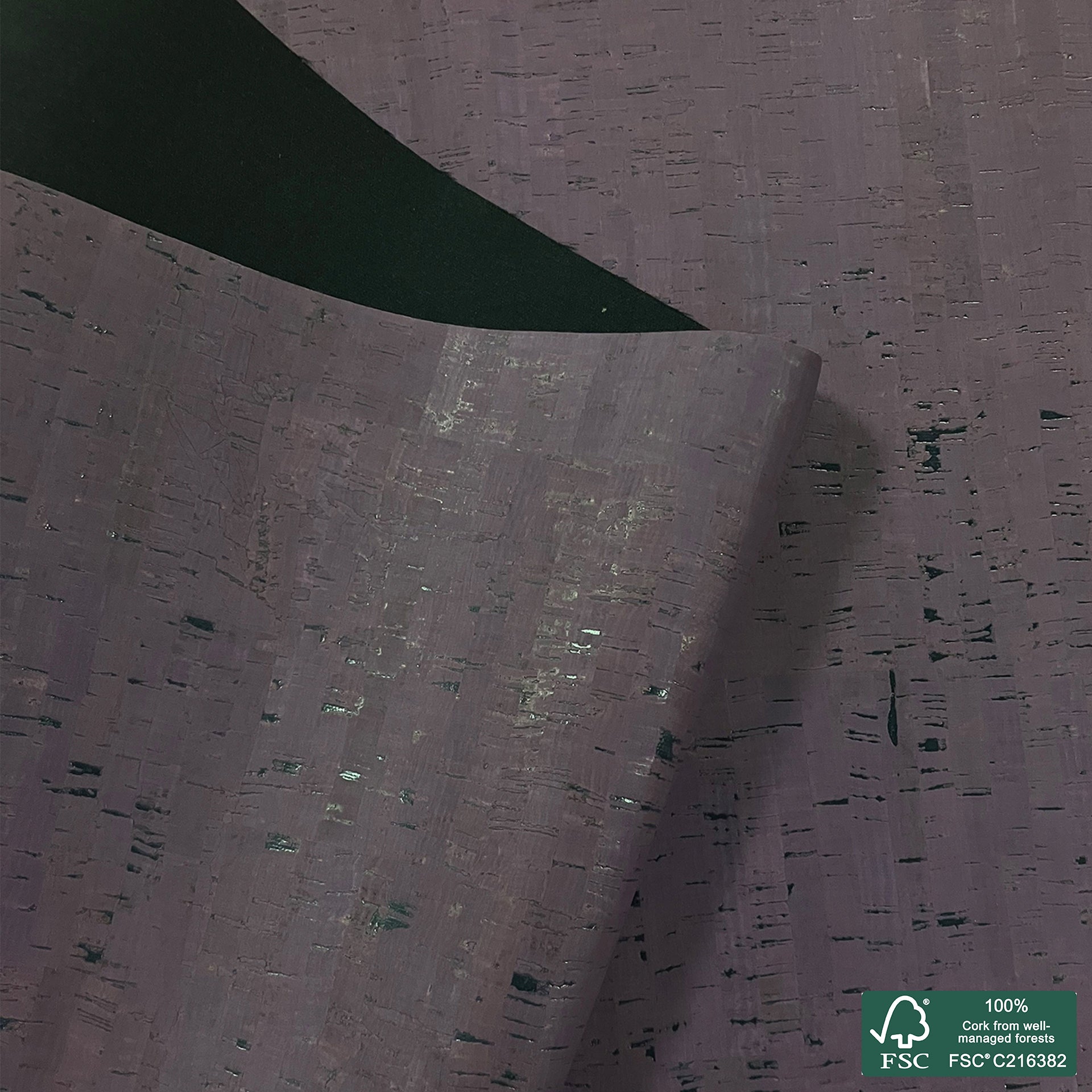 Purple rustic cork fabric