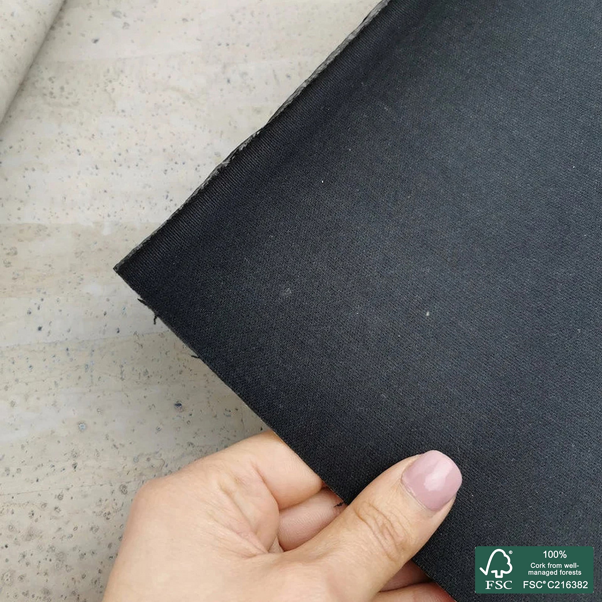 Gray superior cork fabric