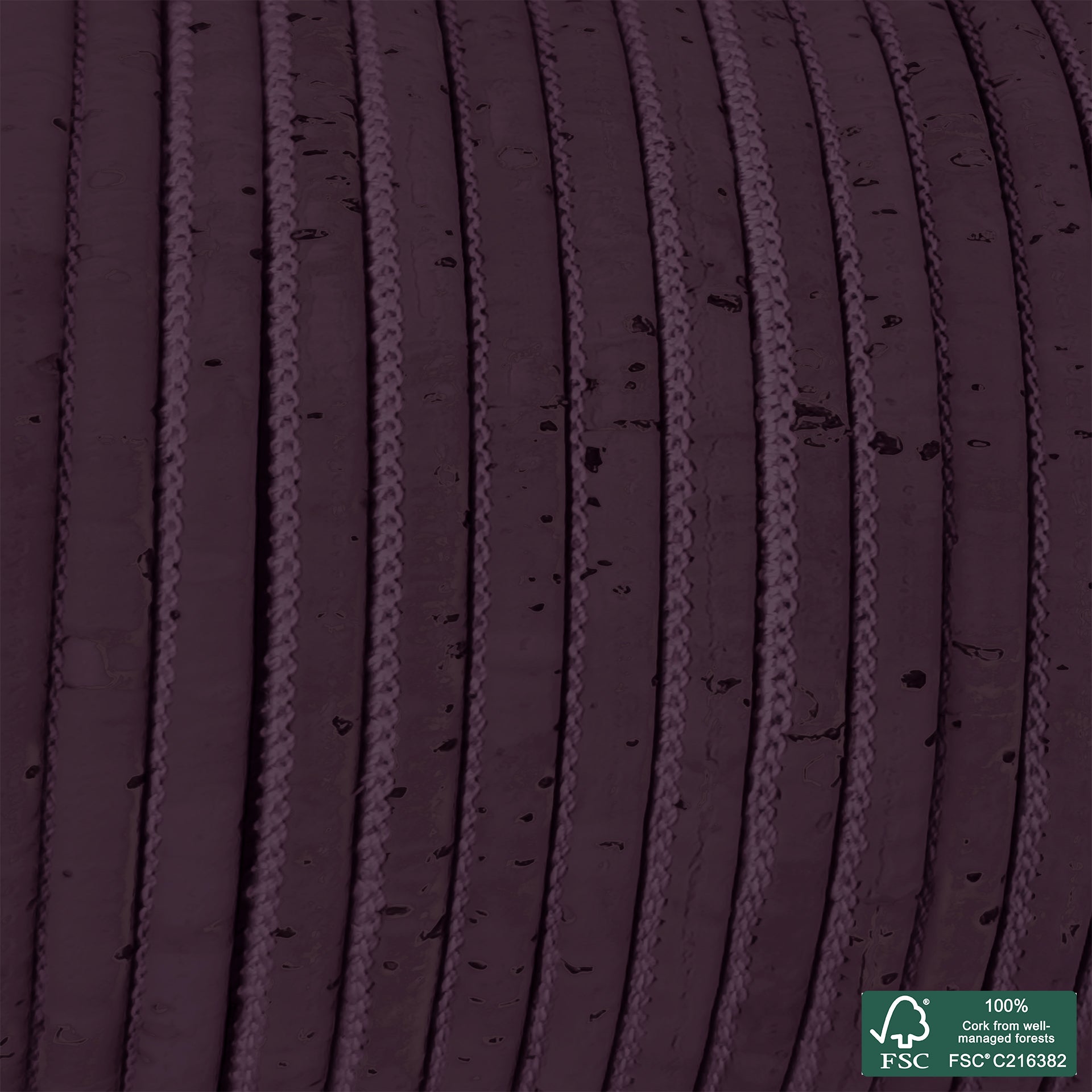 Round cork cord purple superior