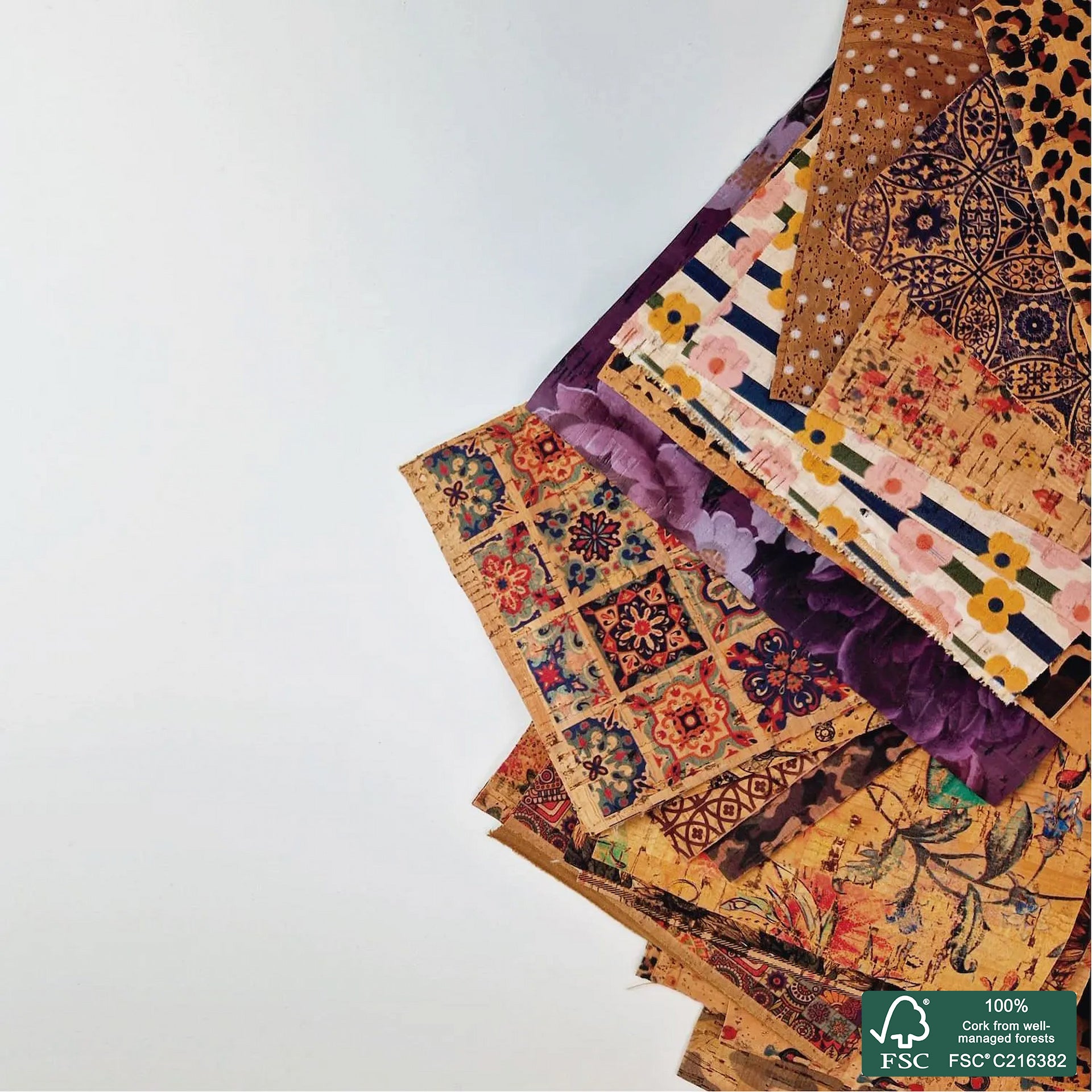 Cork Fabric Scraps Assorted By Weight