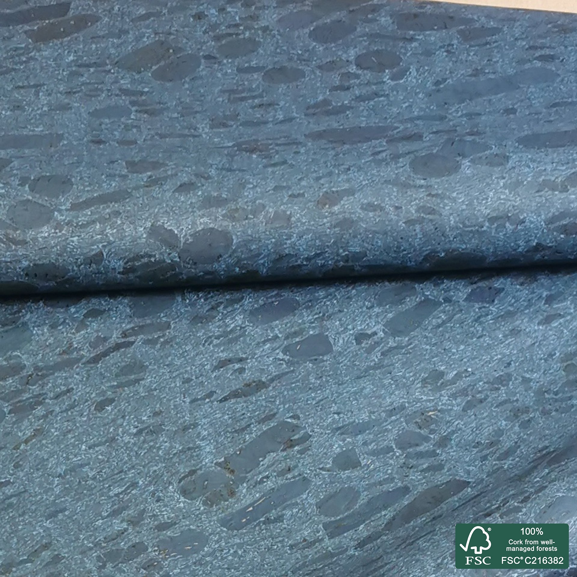 Blue roots cork fabric