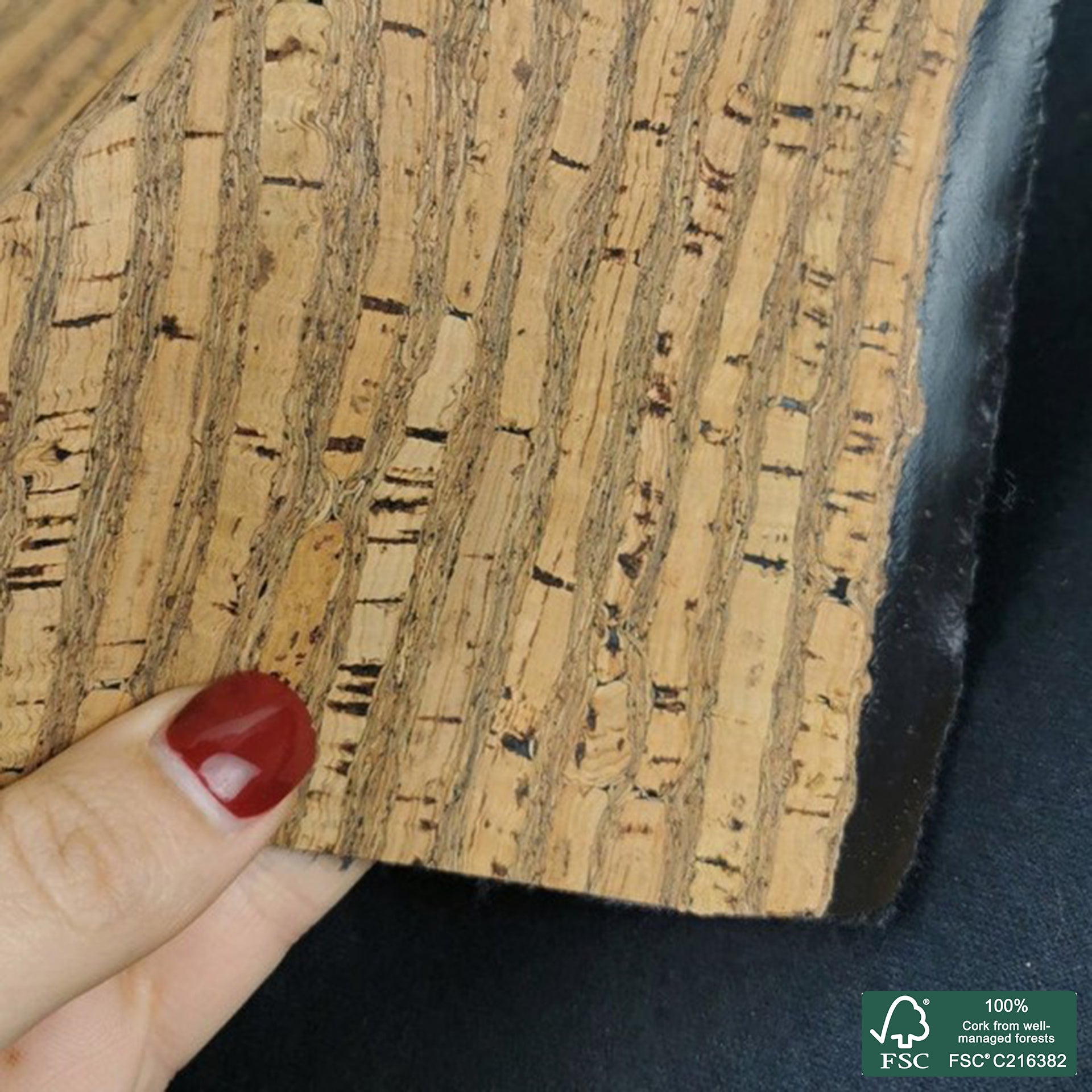 Natural Zebra stripes cork fabric