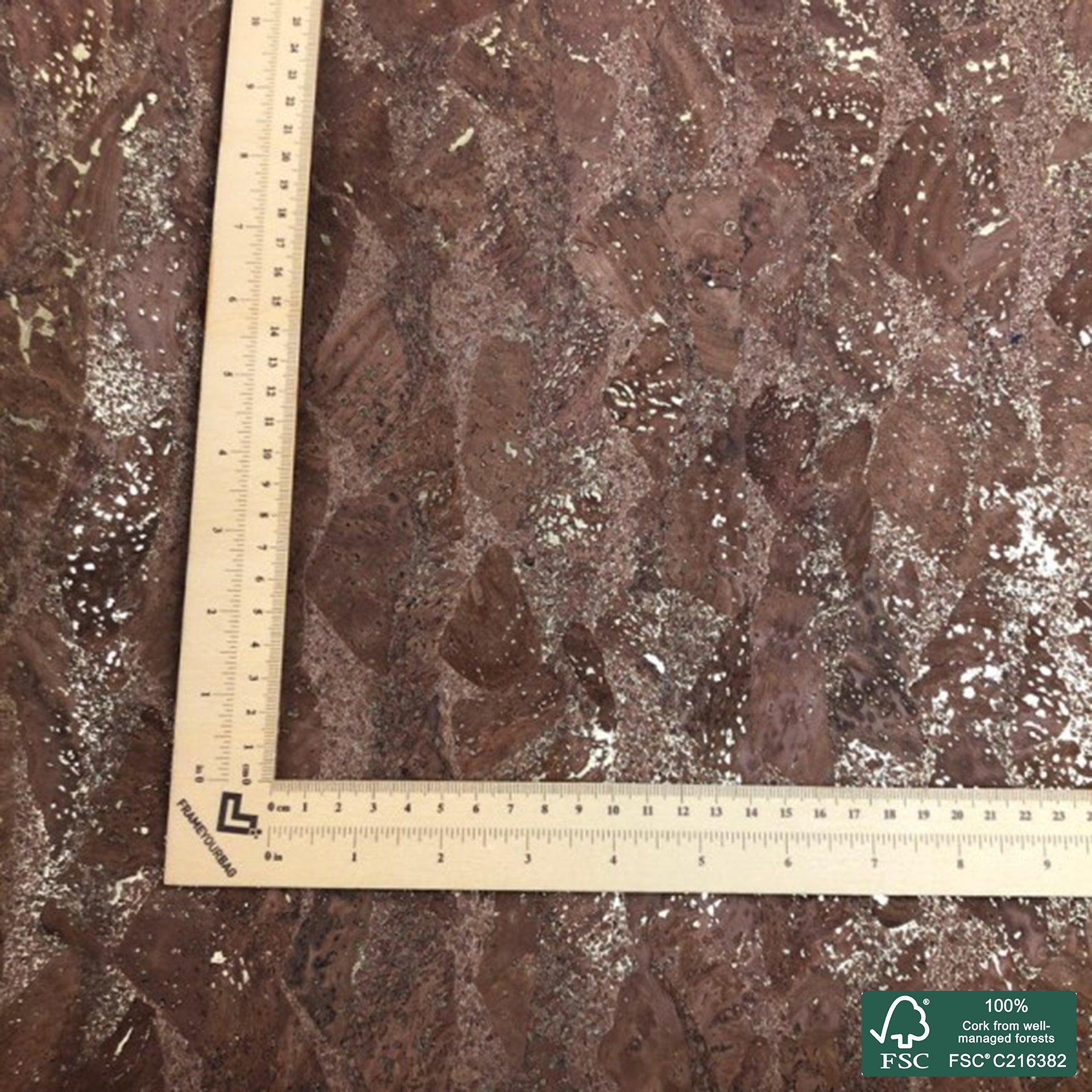 Brown superior with golden flecks cork fabric