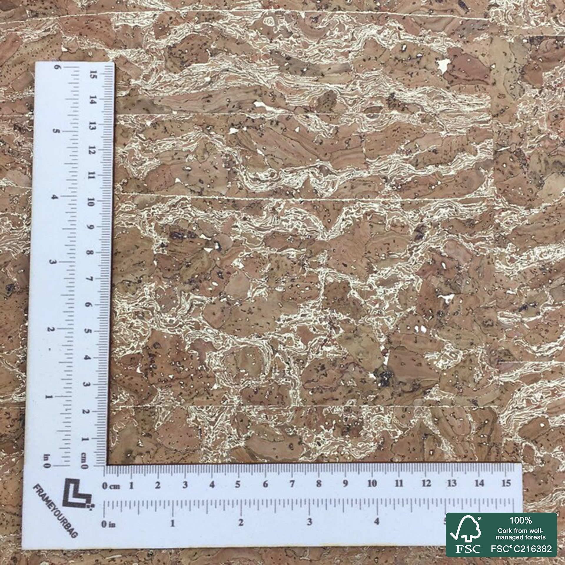 Natural superior with red golden roots cork fabric