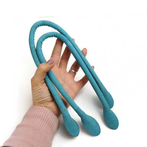 1 Pair of Cork fabric Rolled handbag handles 55cm