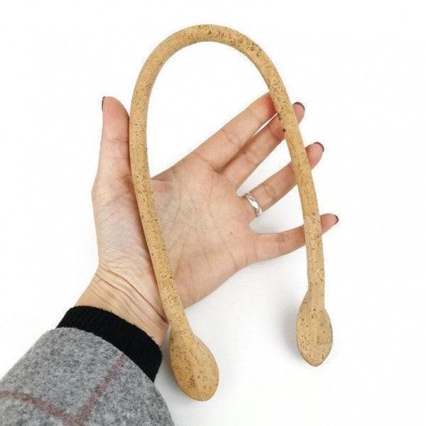 1 Pair of Cork fabric Rolled handbag handles 55cm