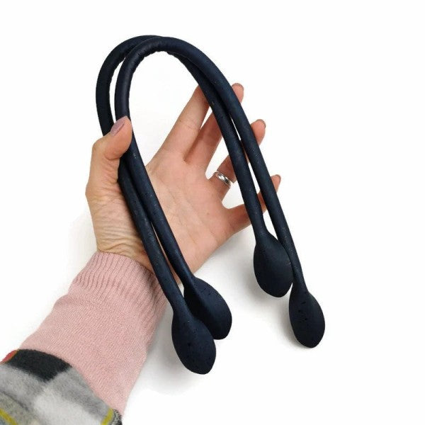 1 Pair of Cork fabric Rolled handbag handles 55cm