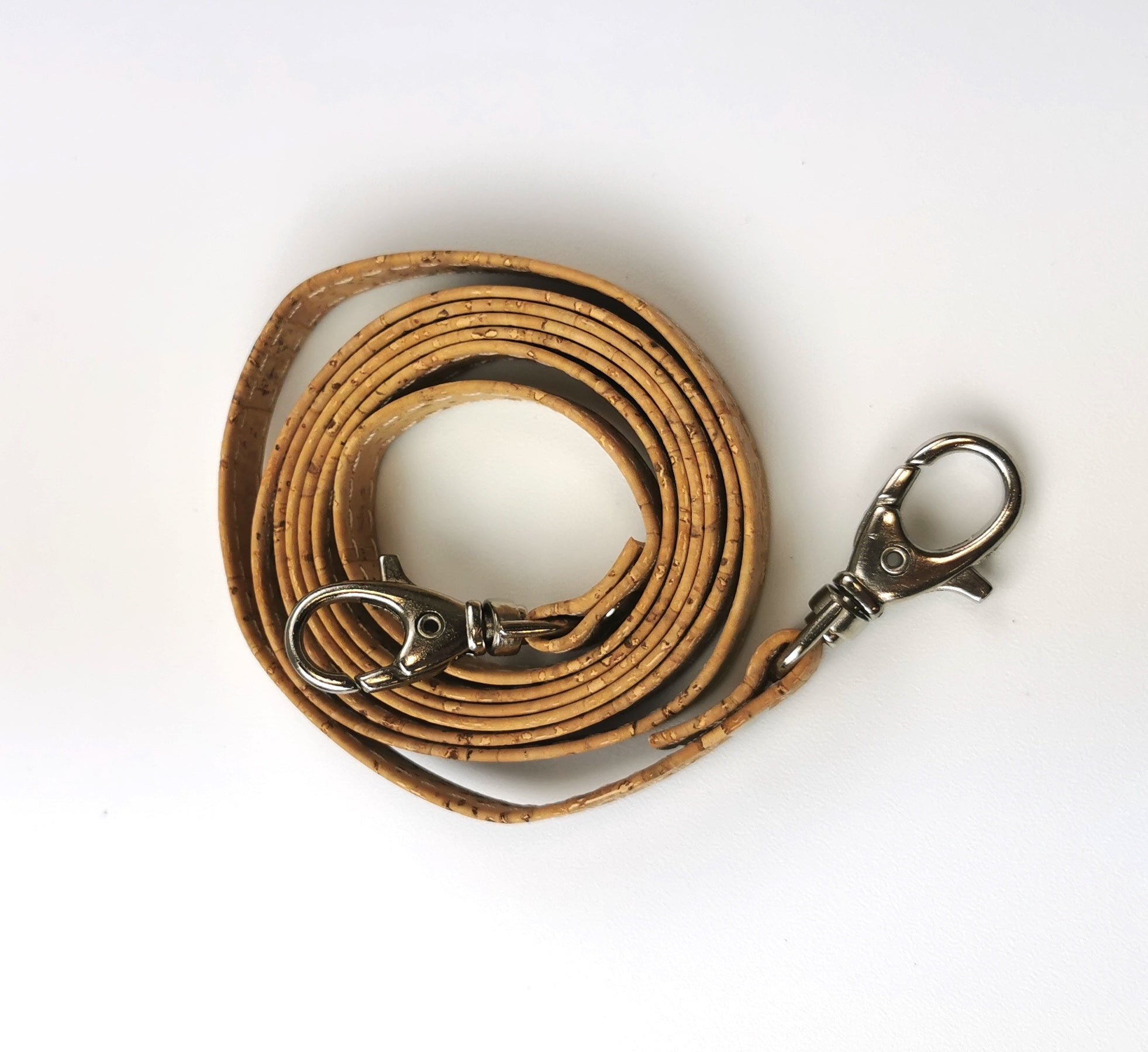 Natural cork handbag handle 120 cm x 10 mm with silver hook