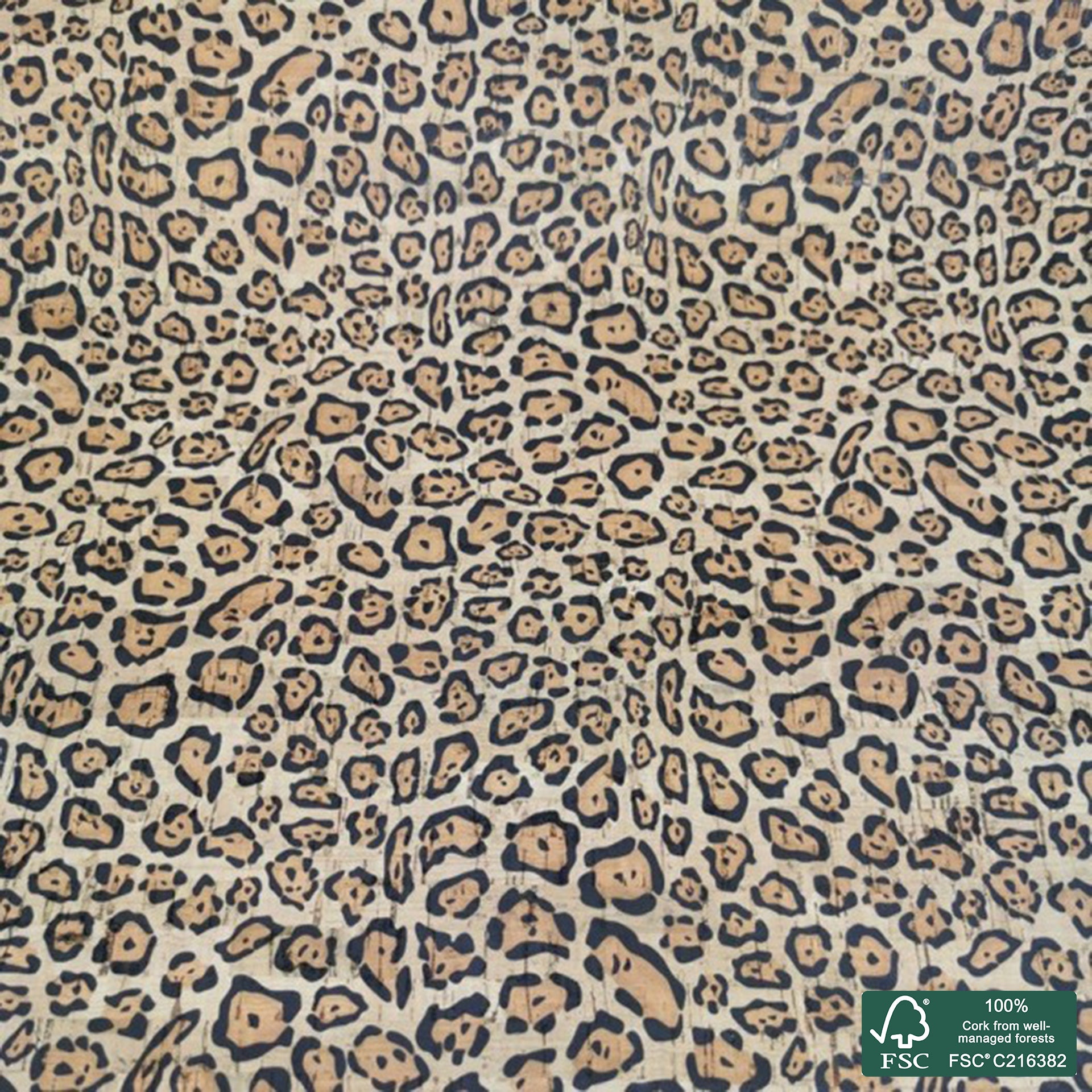 Leopard printed pattern on natural cork fabric (12)