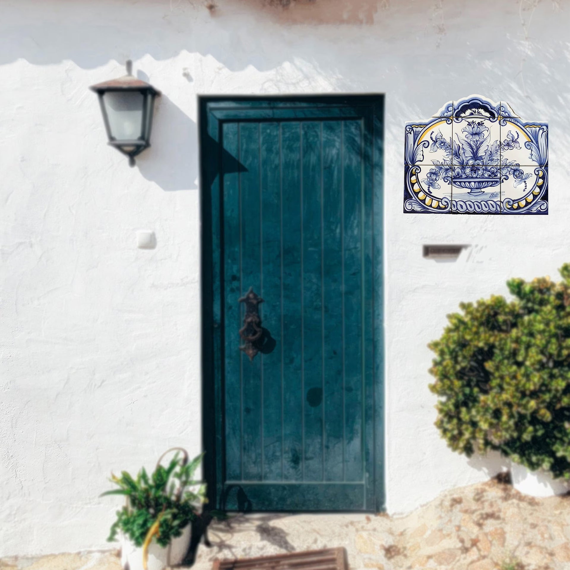 Floral Hand Painted Ceramic Tiles Mural