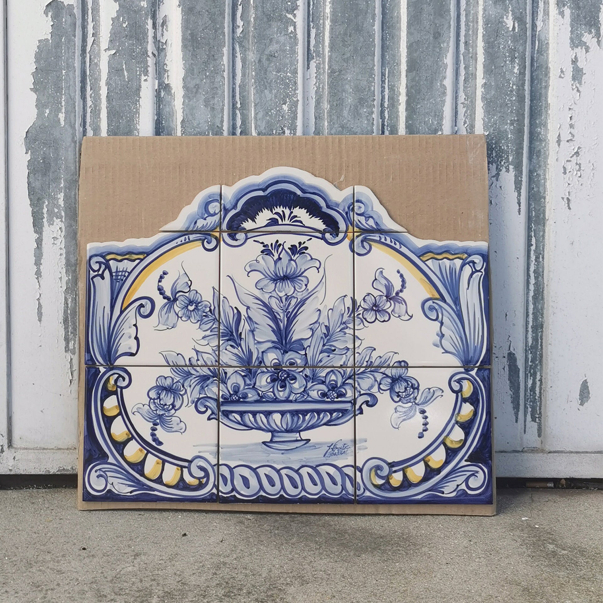 Floral Hand Painted Ceramic Tiles Mural