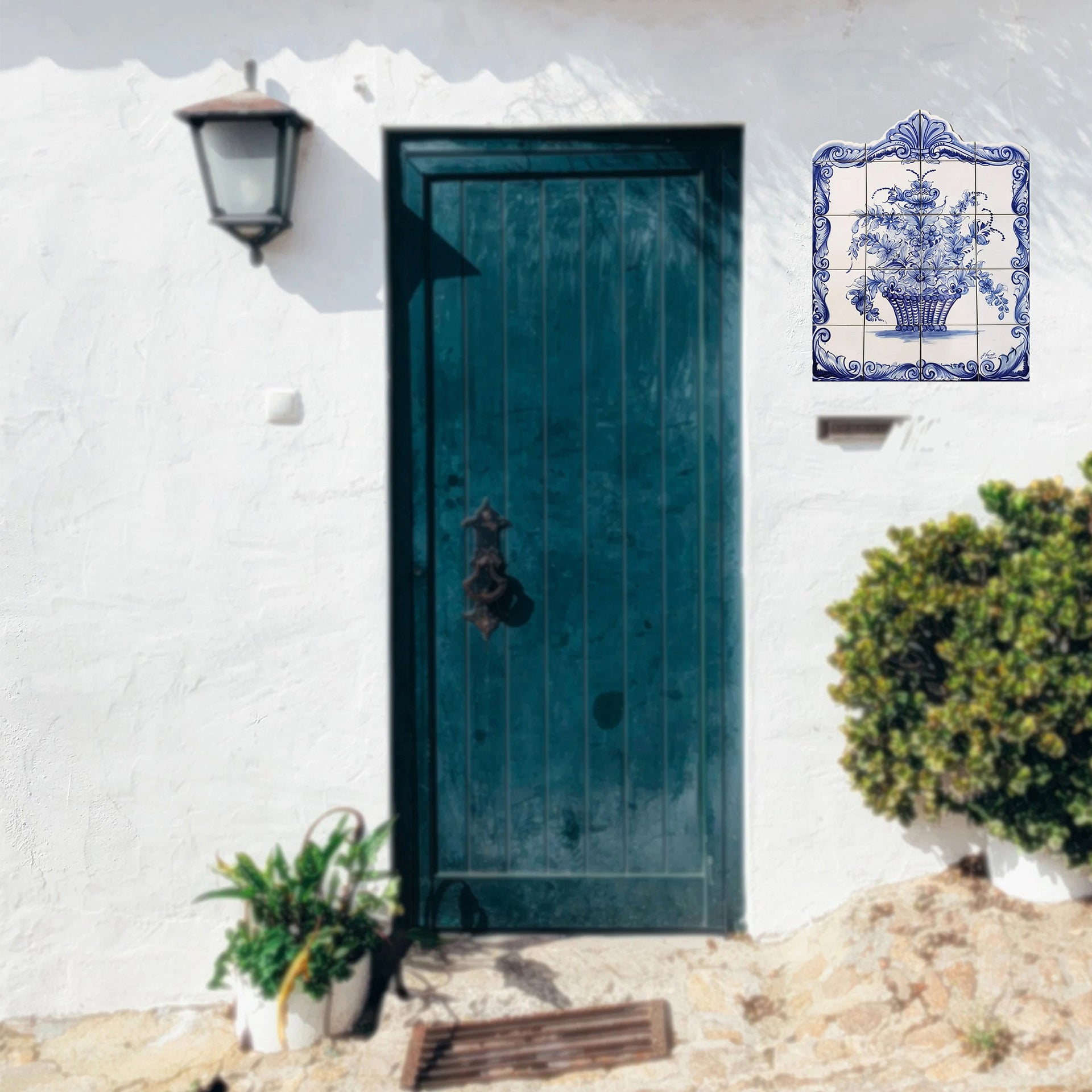 Floral Hand Painted Ceramic Tiles Mural