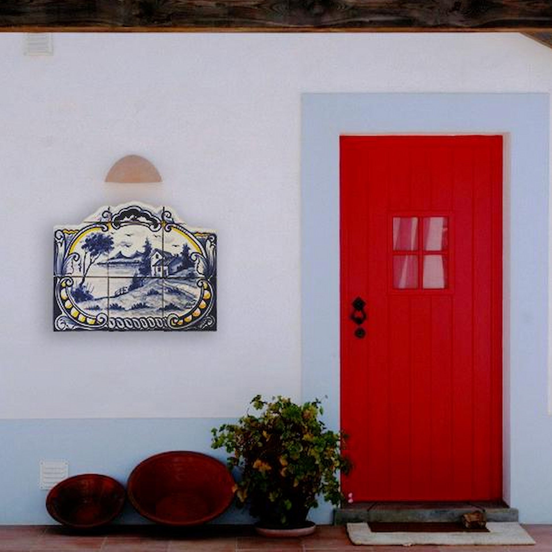 Field Hand Painted Ceramic Tiles Mural