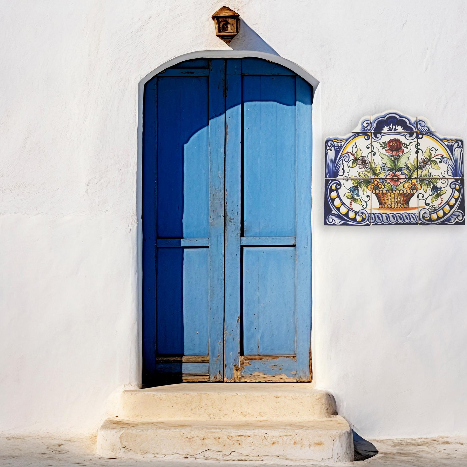 Floral Hand Painted Ceramic Tiles Mural