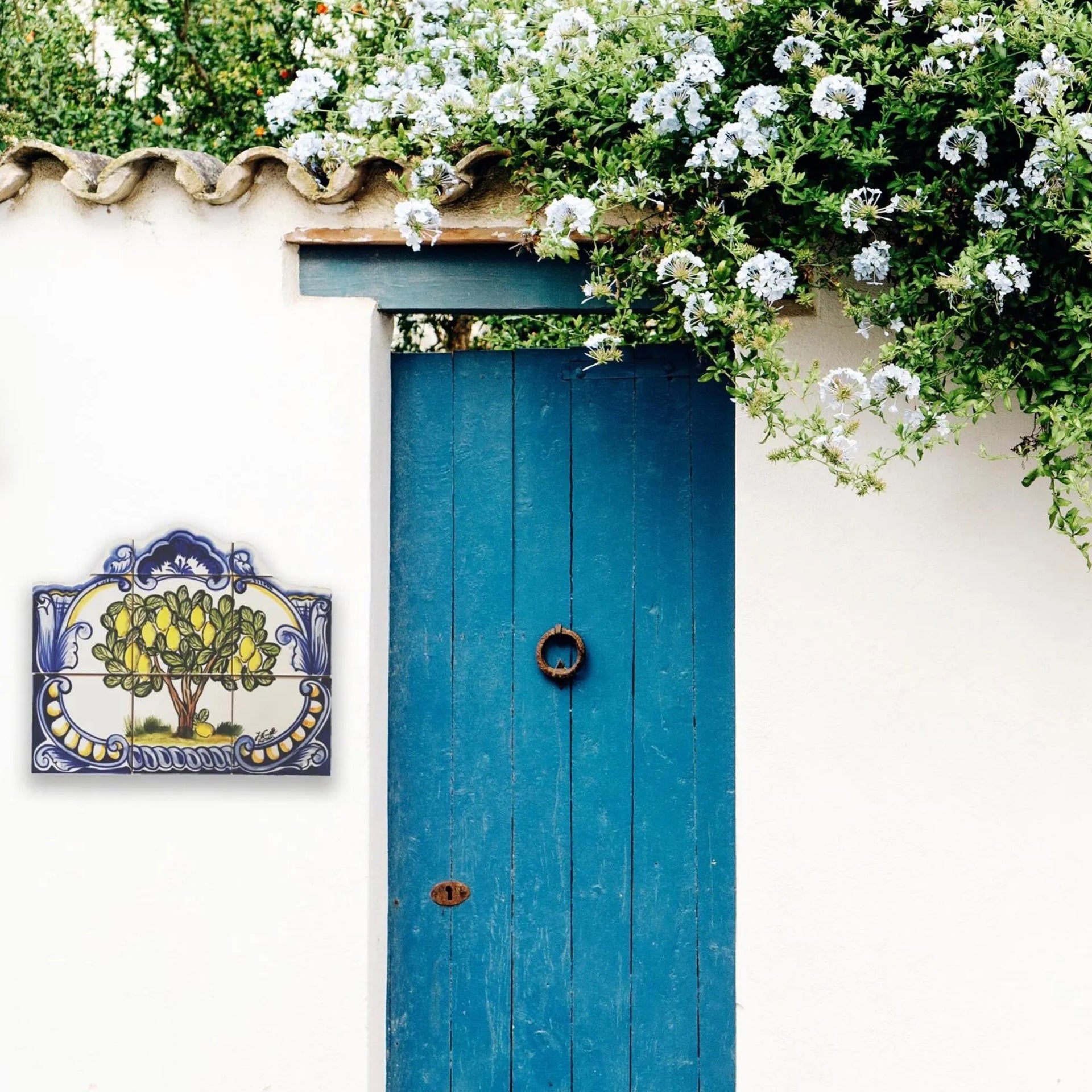 Lemons Hand Painted Ceramic Tiles Mural