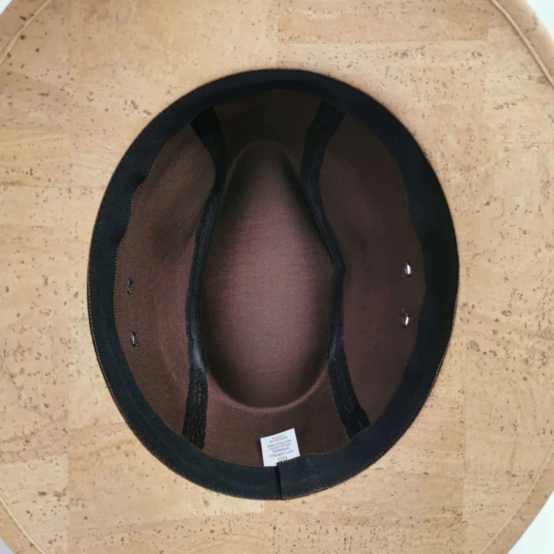Natural cork hat with brown belt