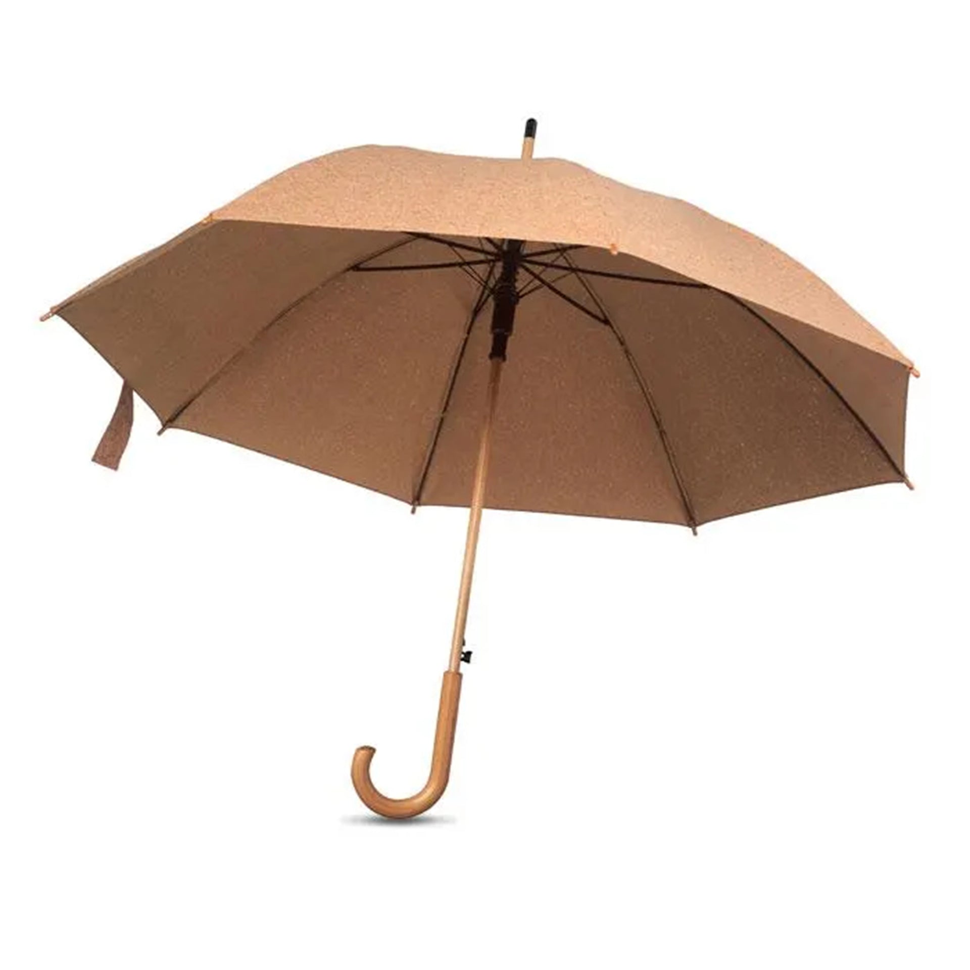 Cork umbrella with wooden handle