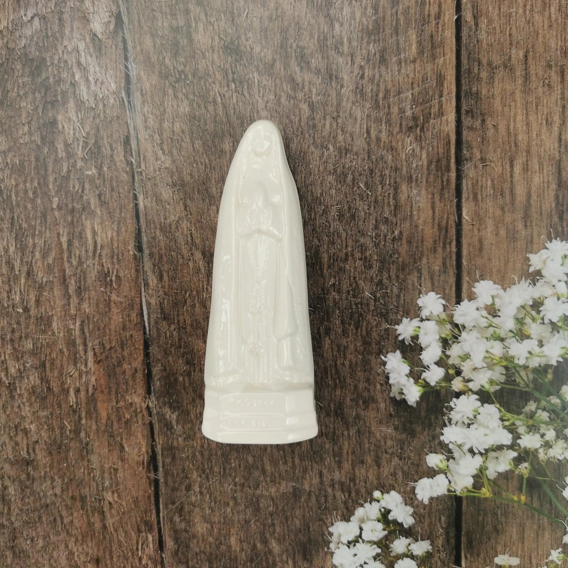 Faience figure of Our Lady of Fatima
