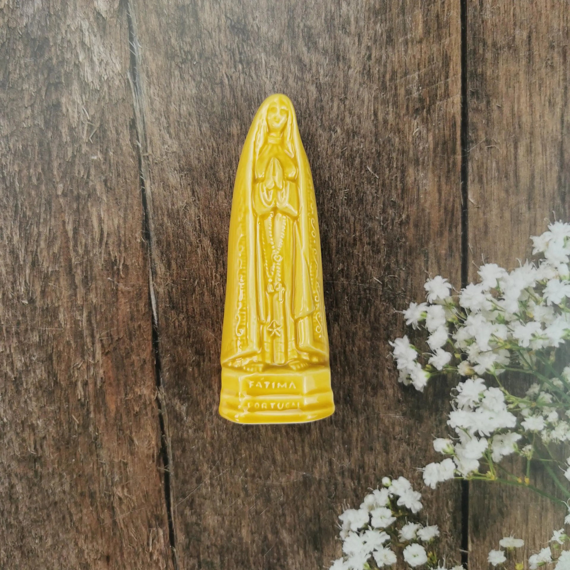 Faience figure of Our Lady of Fatima