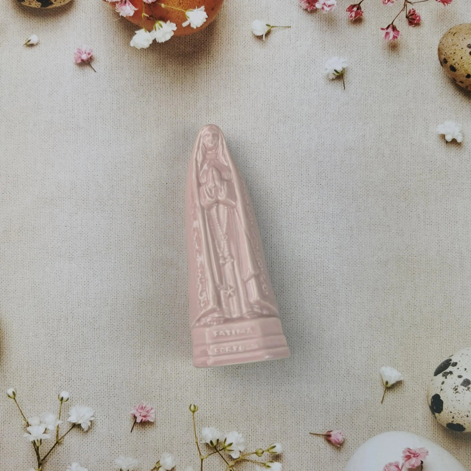 Faience figure of Our Lady of Fatima