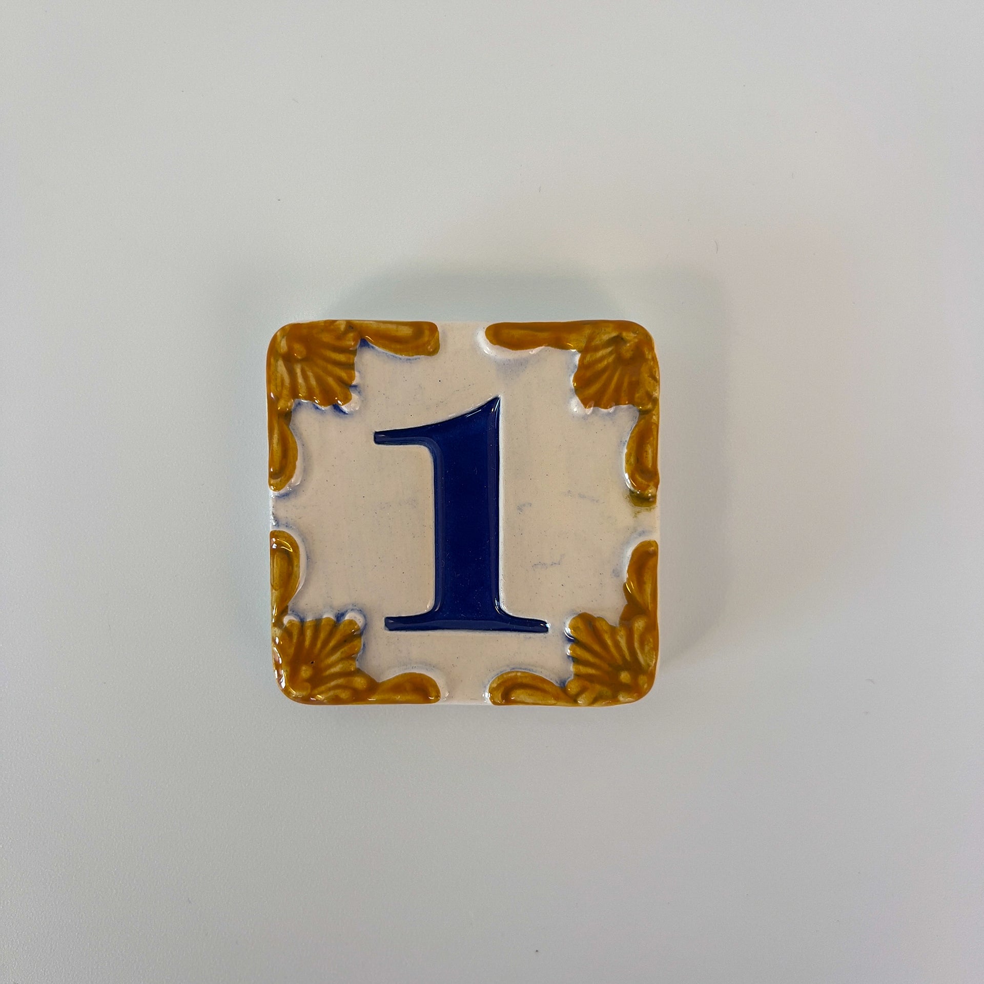 Ceramic door number and letter tile