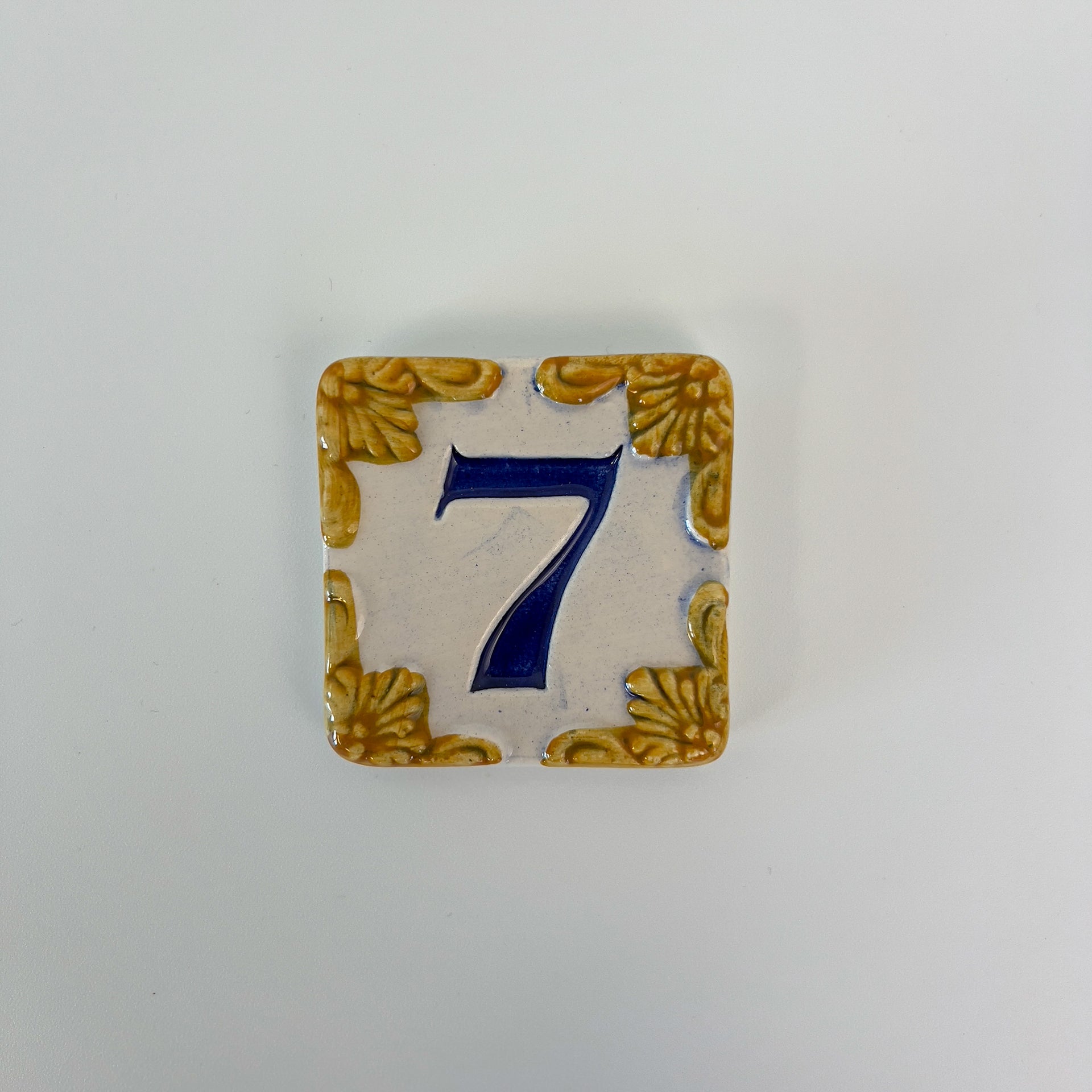 Ceramic door number and letter tile