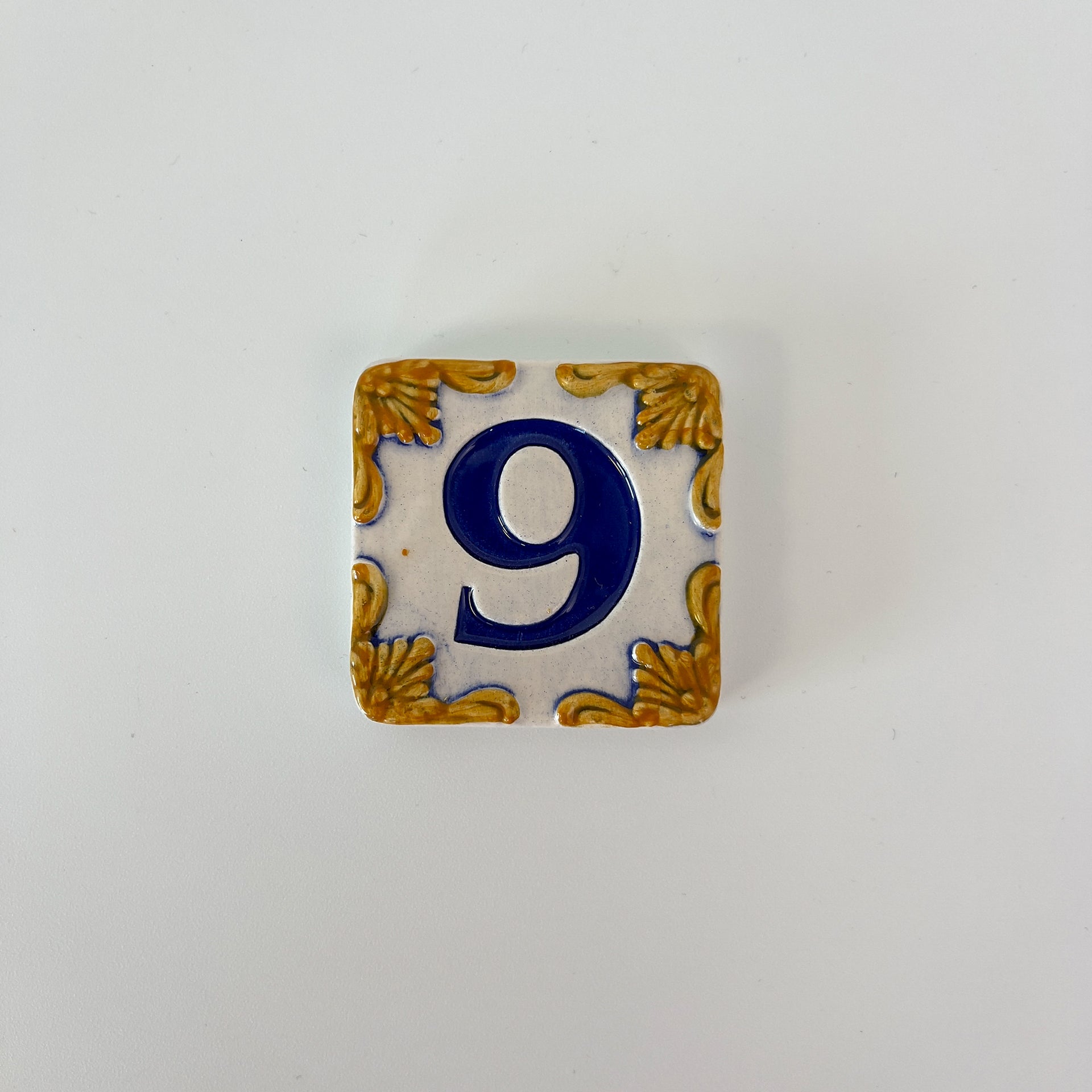 Ceramic door number and letter tile