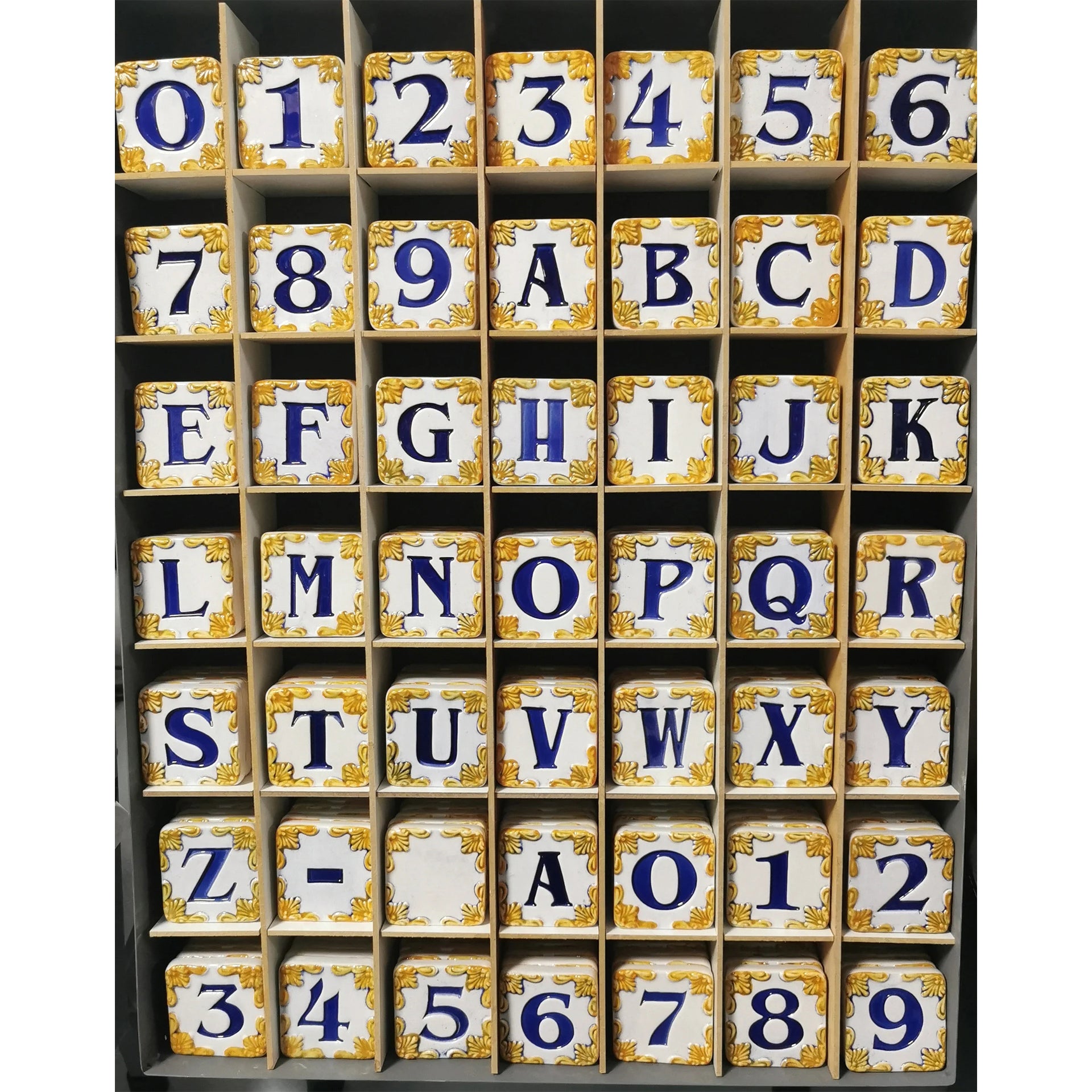 Ceramic door number and letter tile