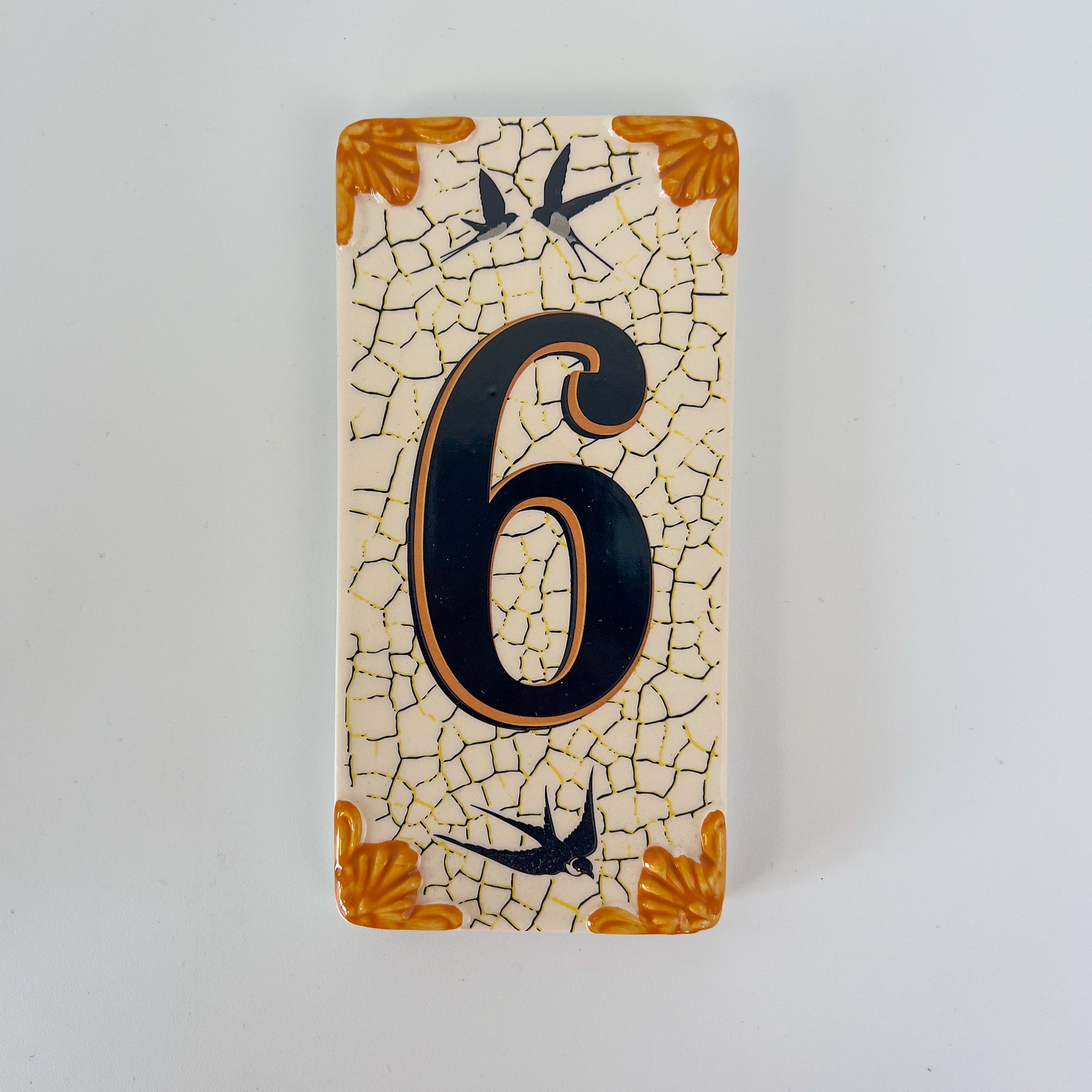 Swallow ceramic door number